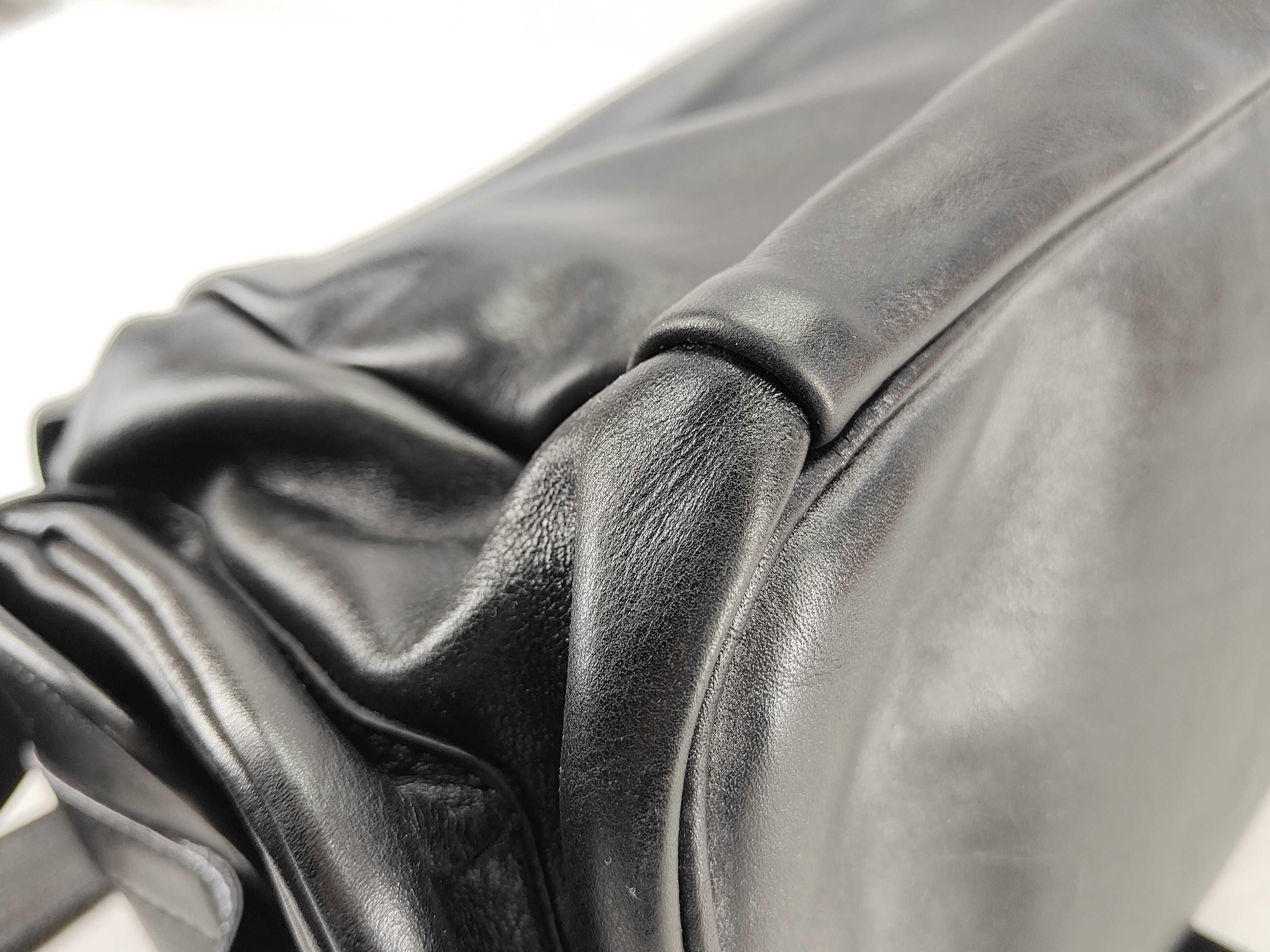 Leather Shoulder Bag, Black — view 4