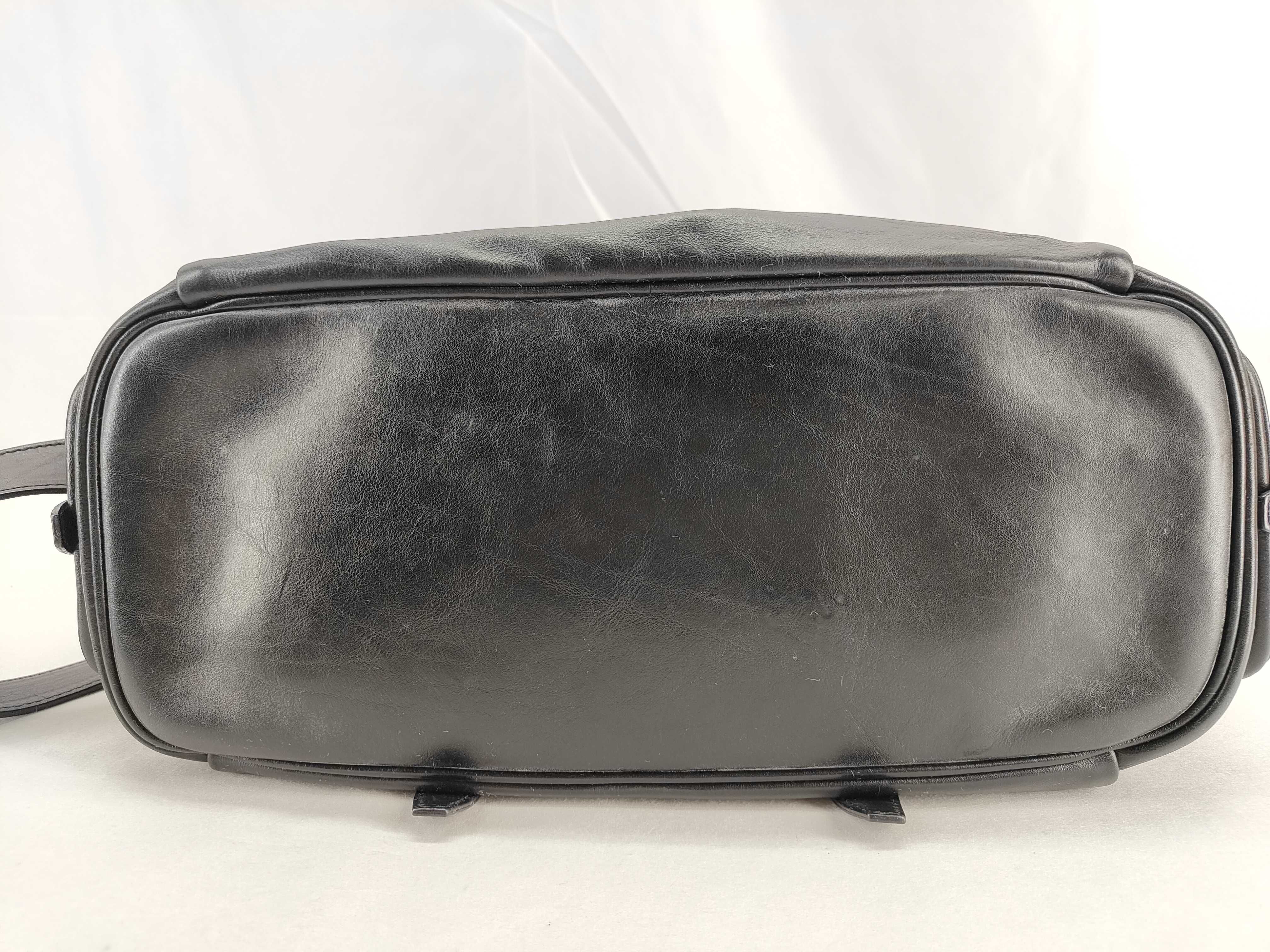 Leather Shoulder Bag, Black — view 5