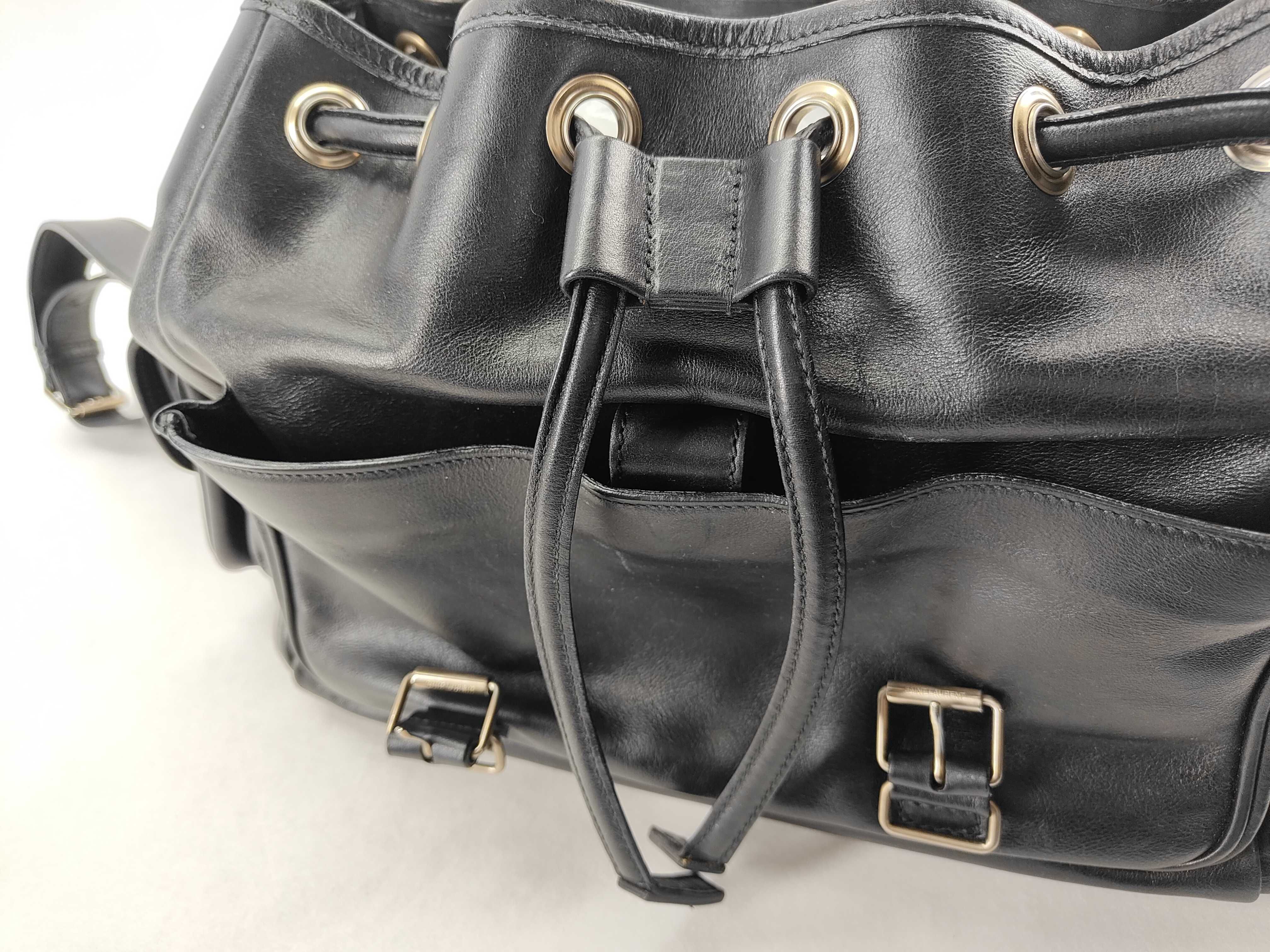 Leather Shoulder Bag, Black — view 7