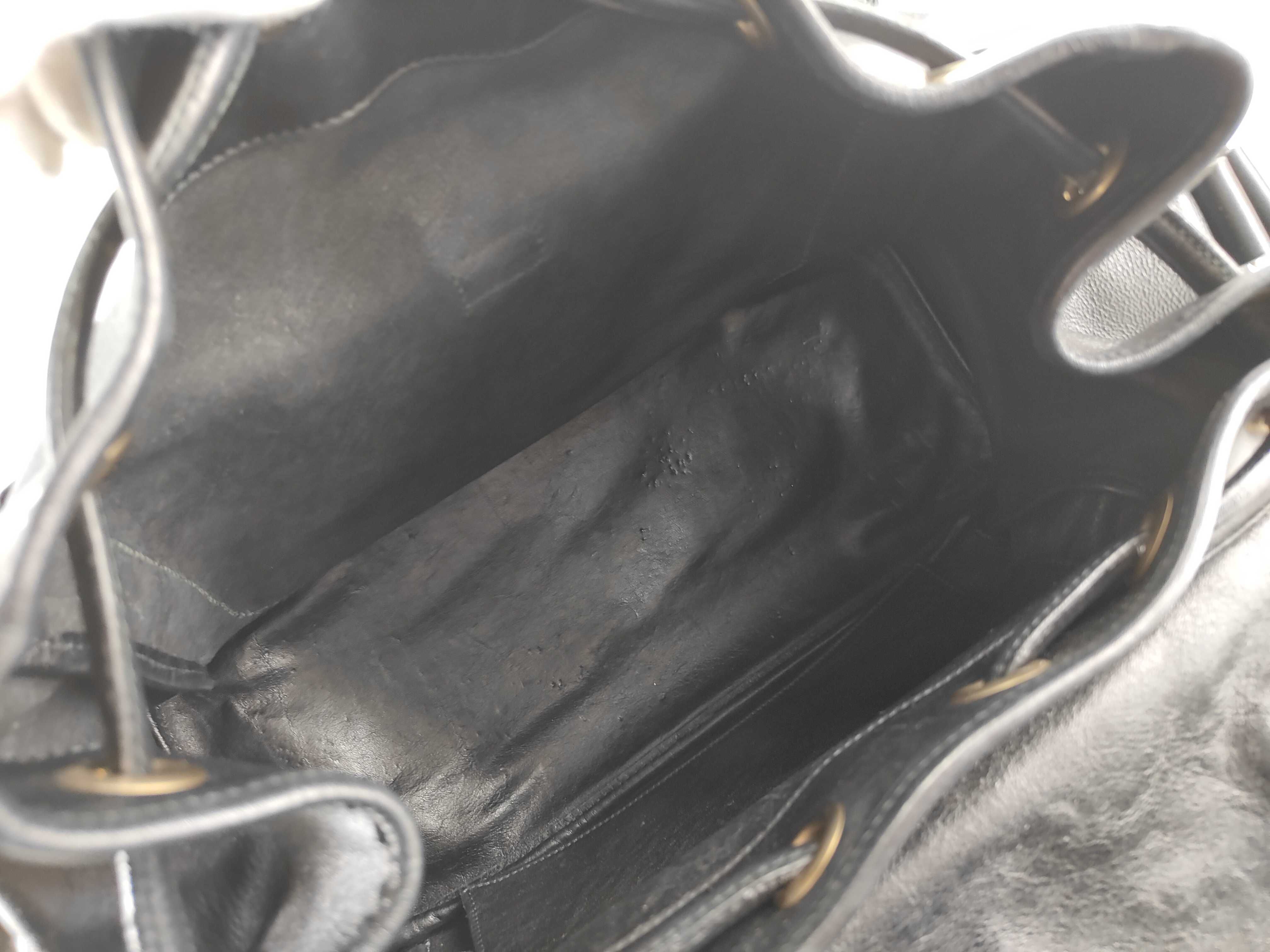 Leather Shoulder Bag, Black — view 8