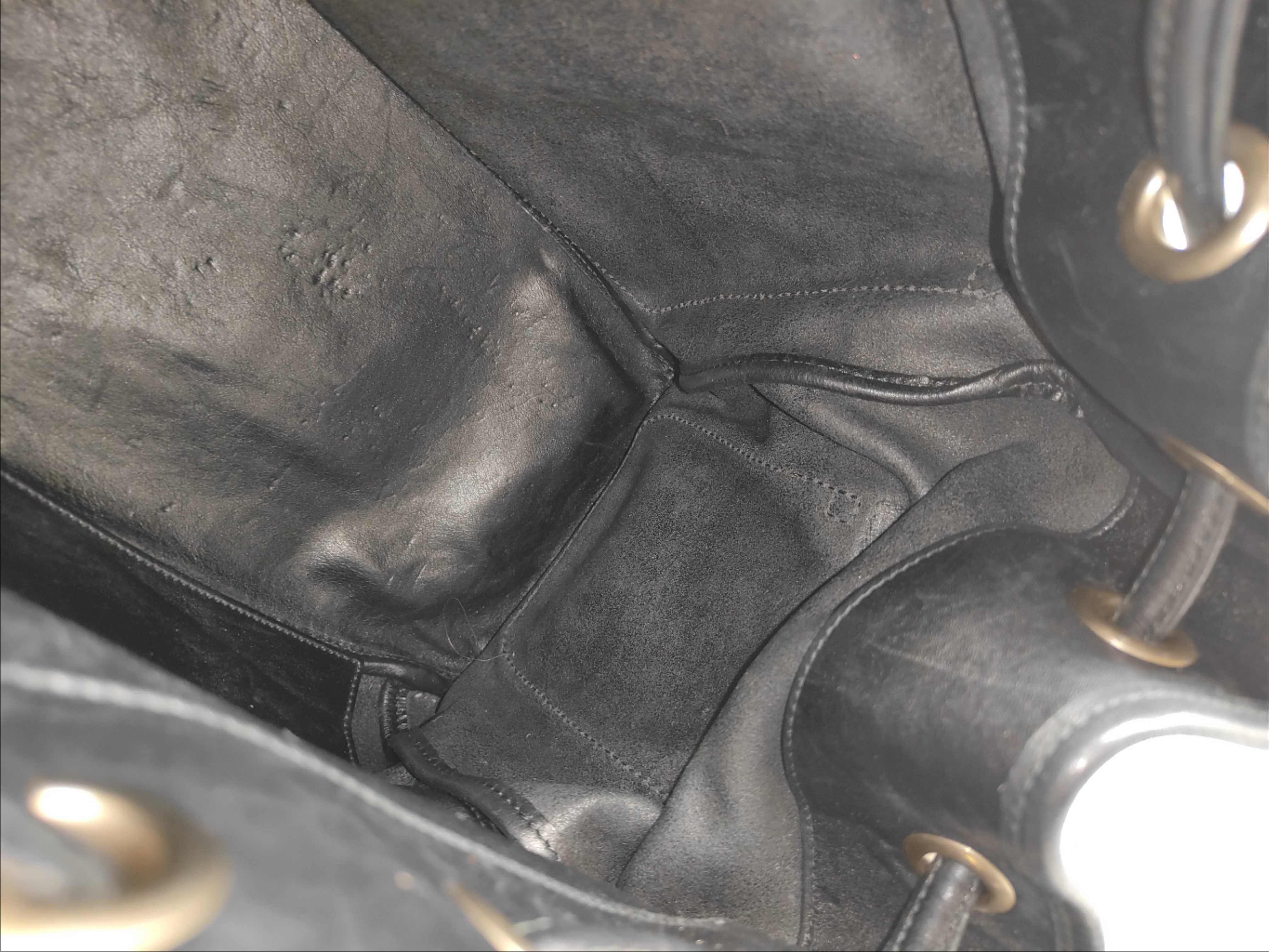 Leather Shoulder Bag, Black — view 9