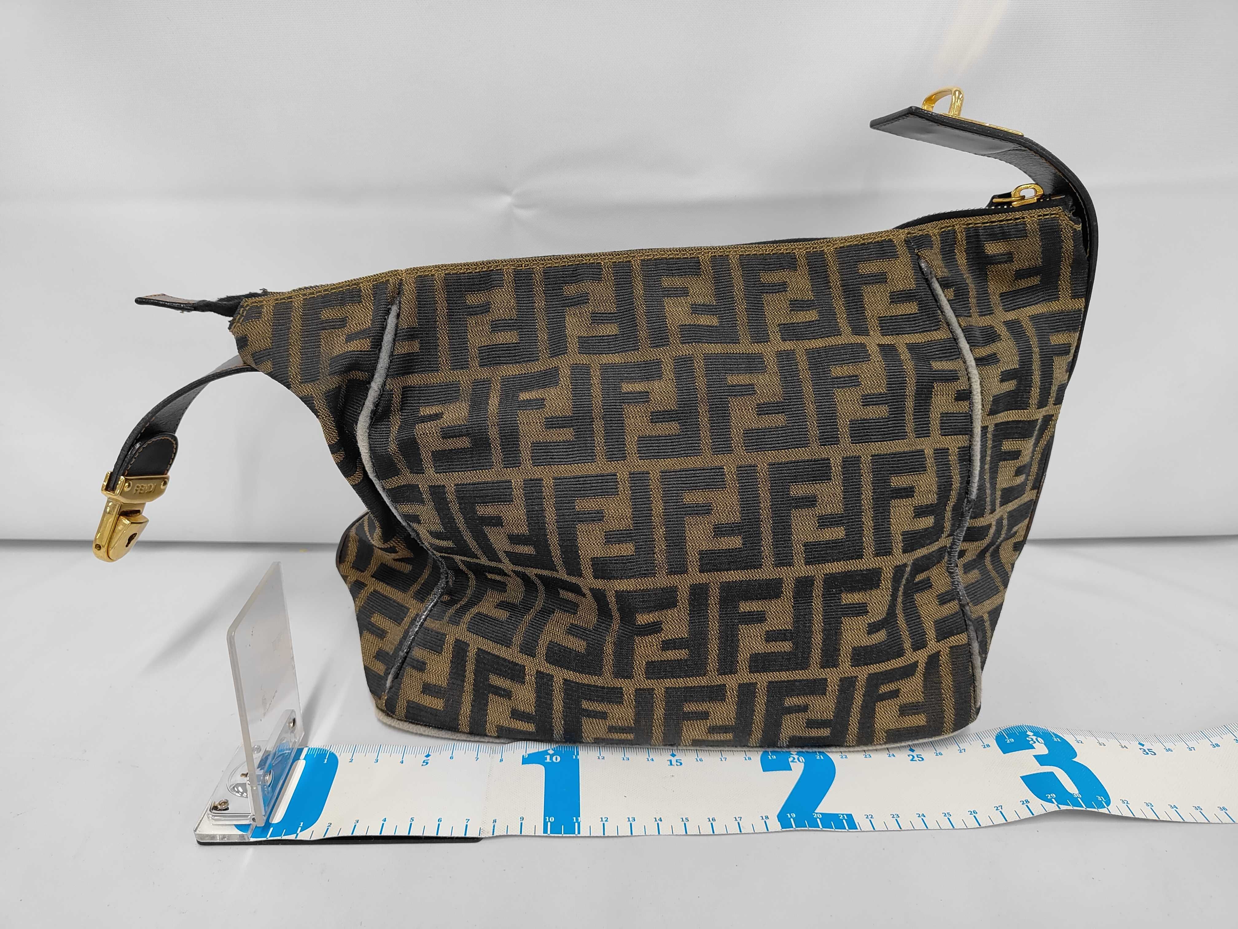 Zucca pattern Fendi Zucca canvas handbag 2291 brown handbag pouch handbag — view 2