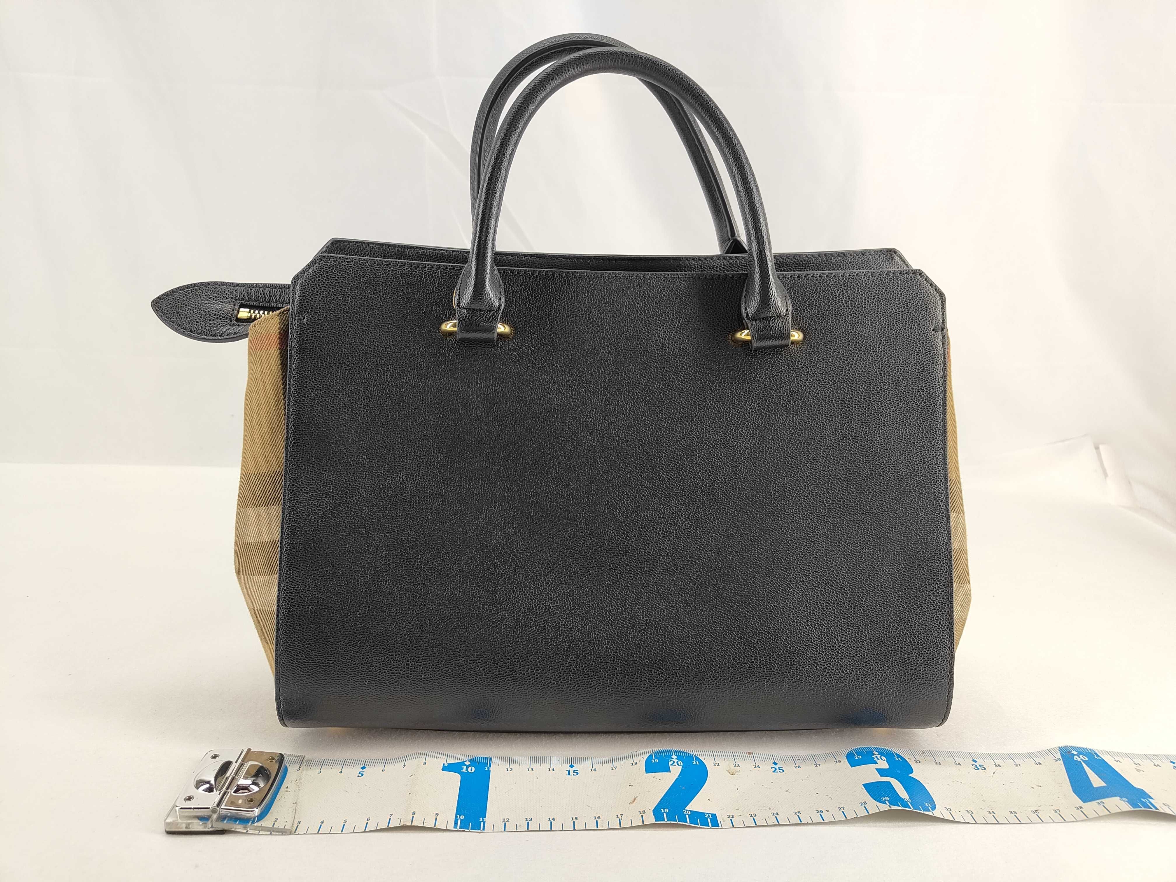 Leather x Canvas 2-Way Handbag, Black — view 2