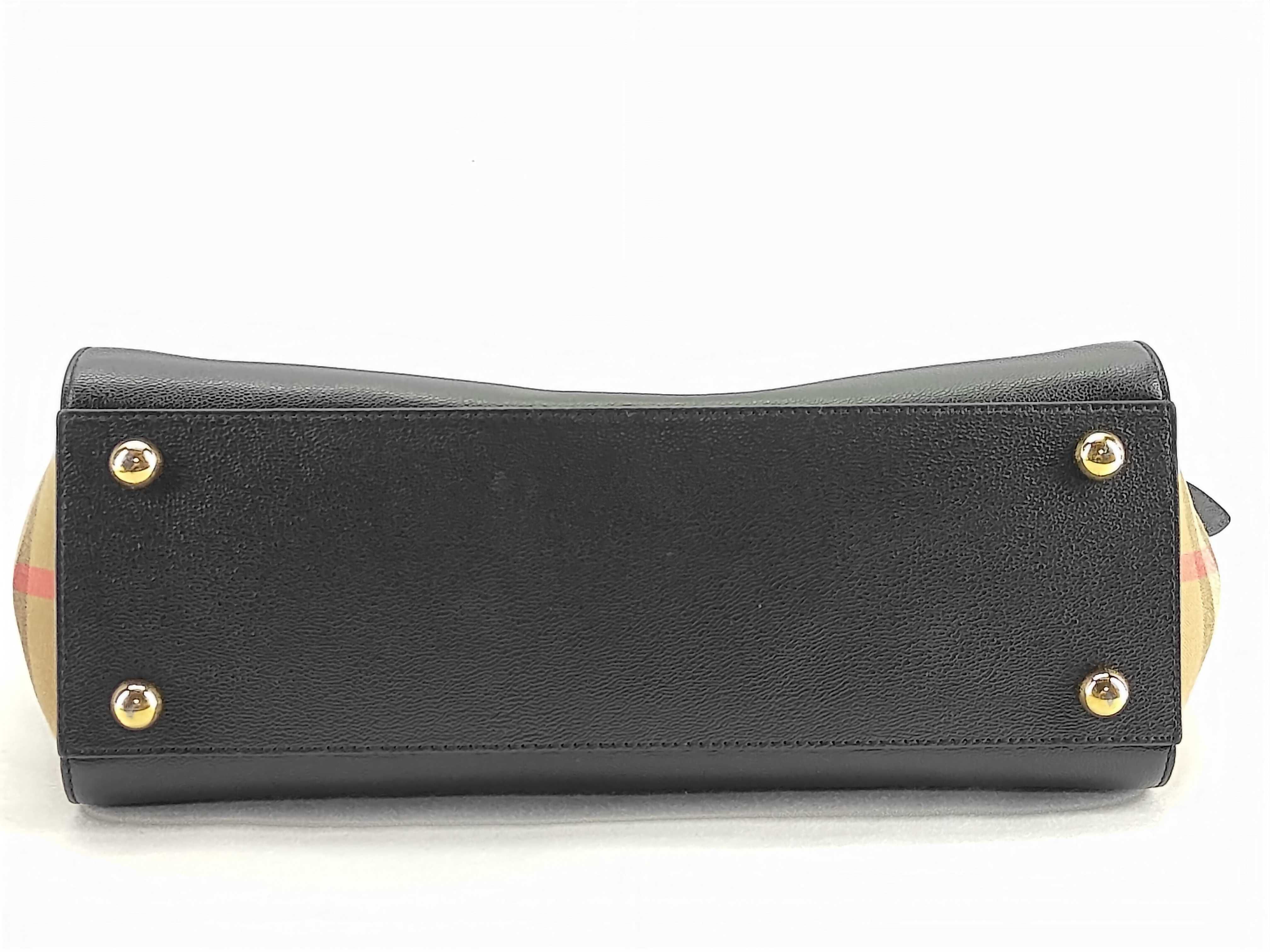 Leather x Canvas 2-Way Handbag, Black — view 7