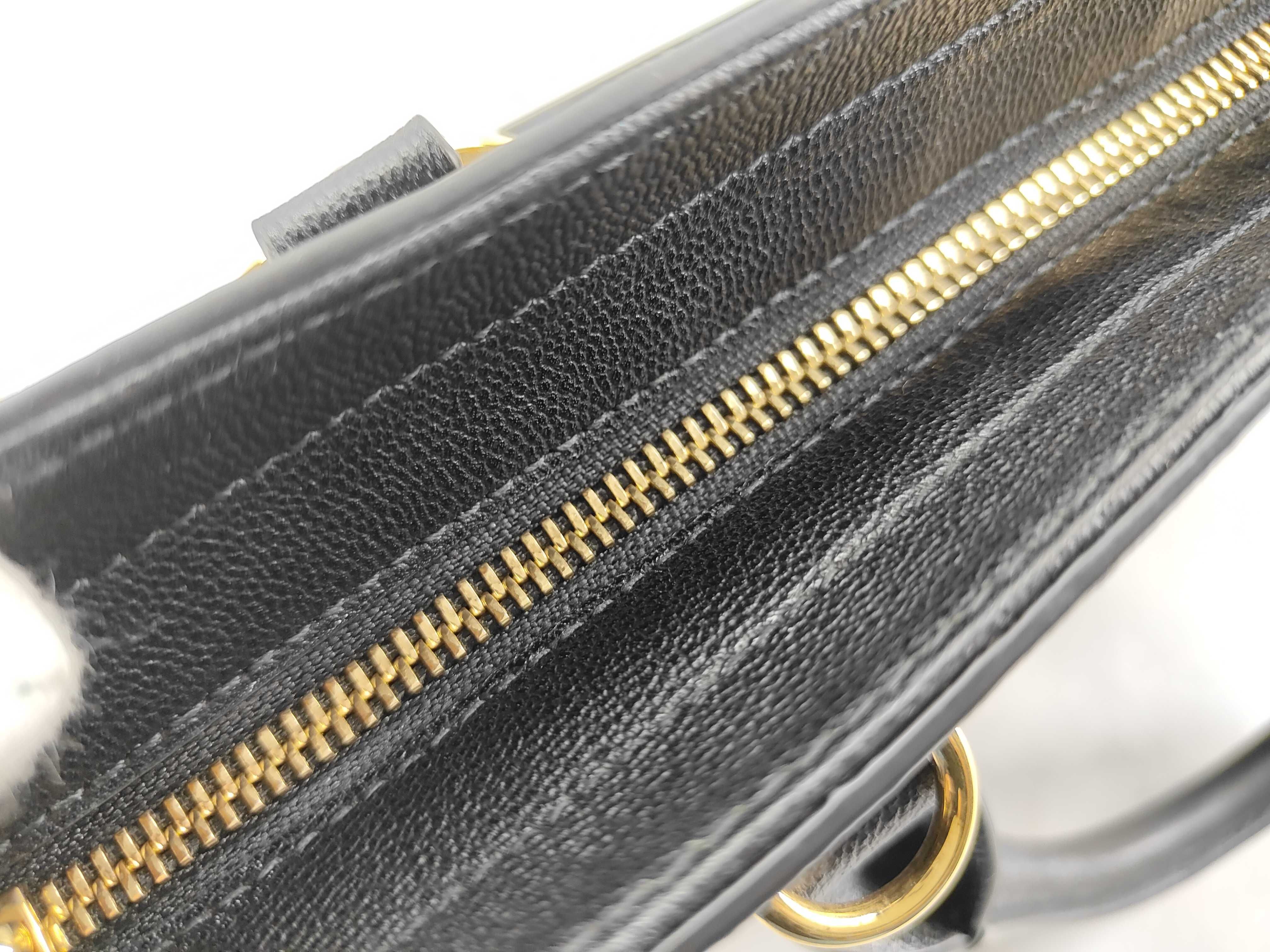 Leather x Canvas 2-Way Handbag, Black — view 9