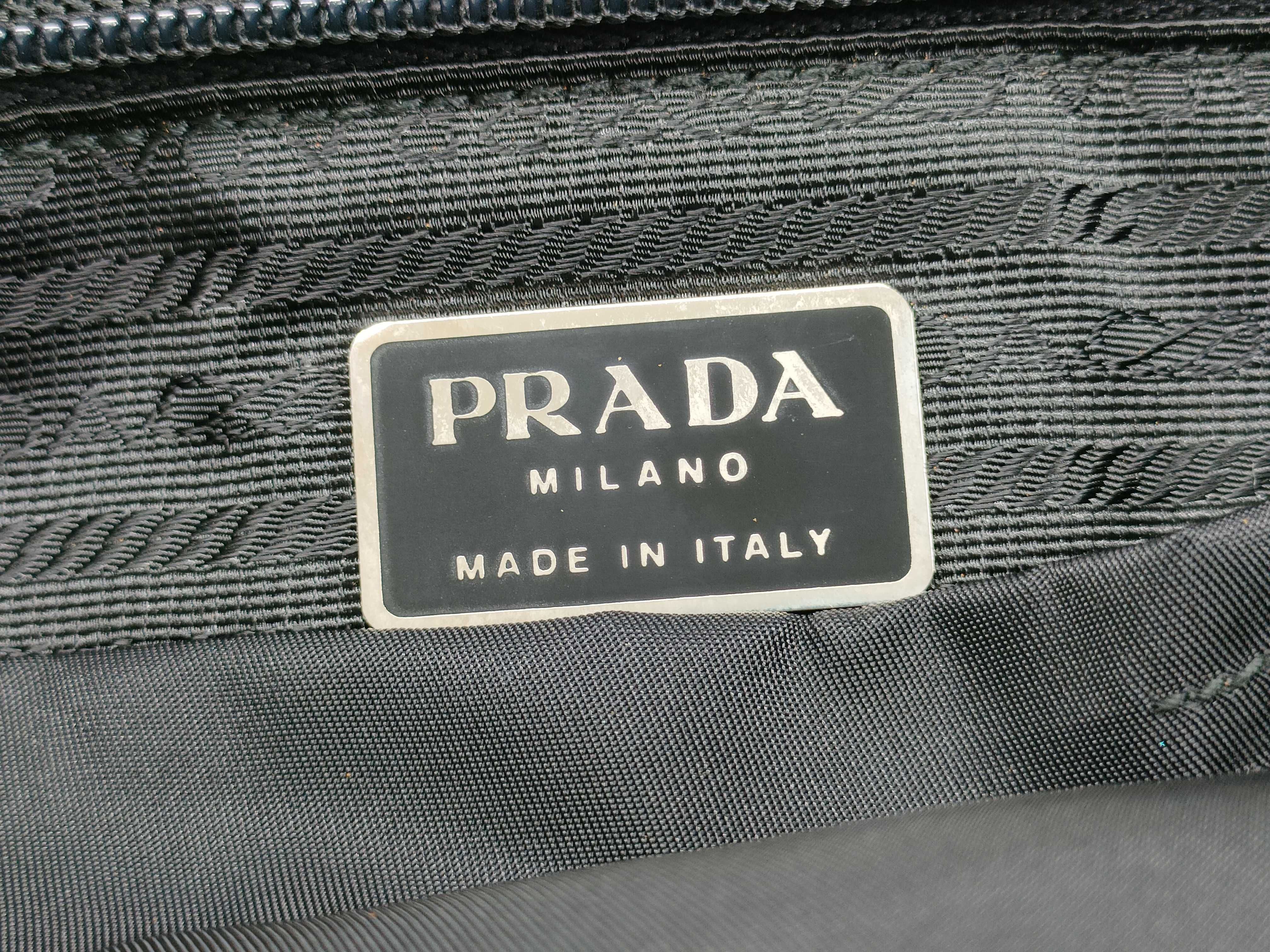 Nylon Prada Tessuto Nylon Handbag Black Plastic Handle Triangle Logo 7 Handbag — view 12