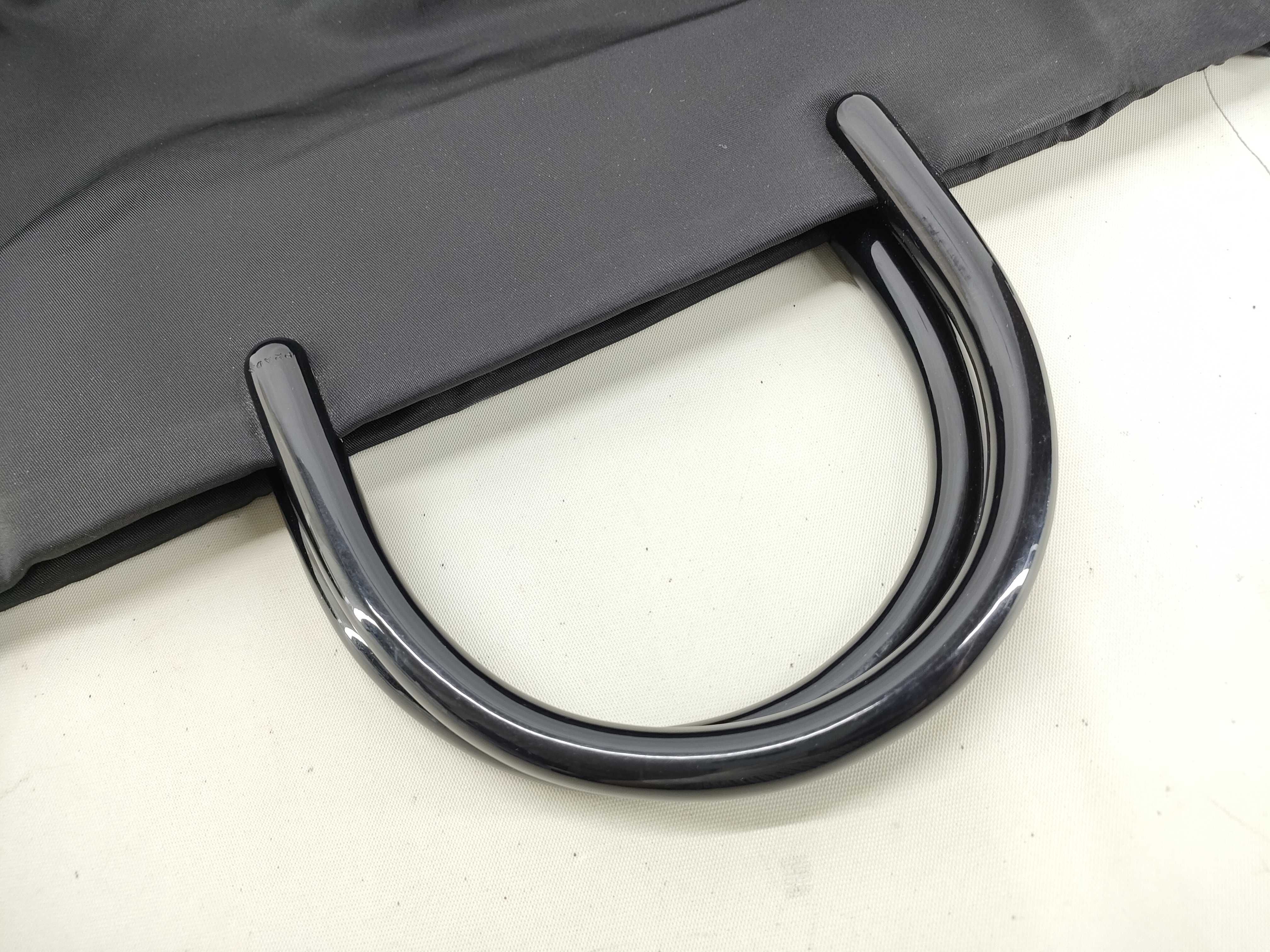 Nylon Prada Tessuto Nylon Handbag Black Plastic Handle Triangle Logo 7 Handbag — view 5