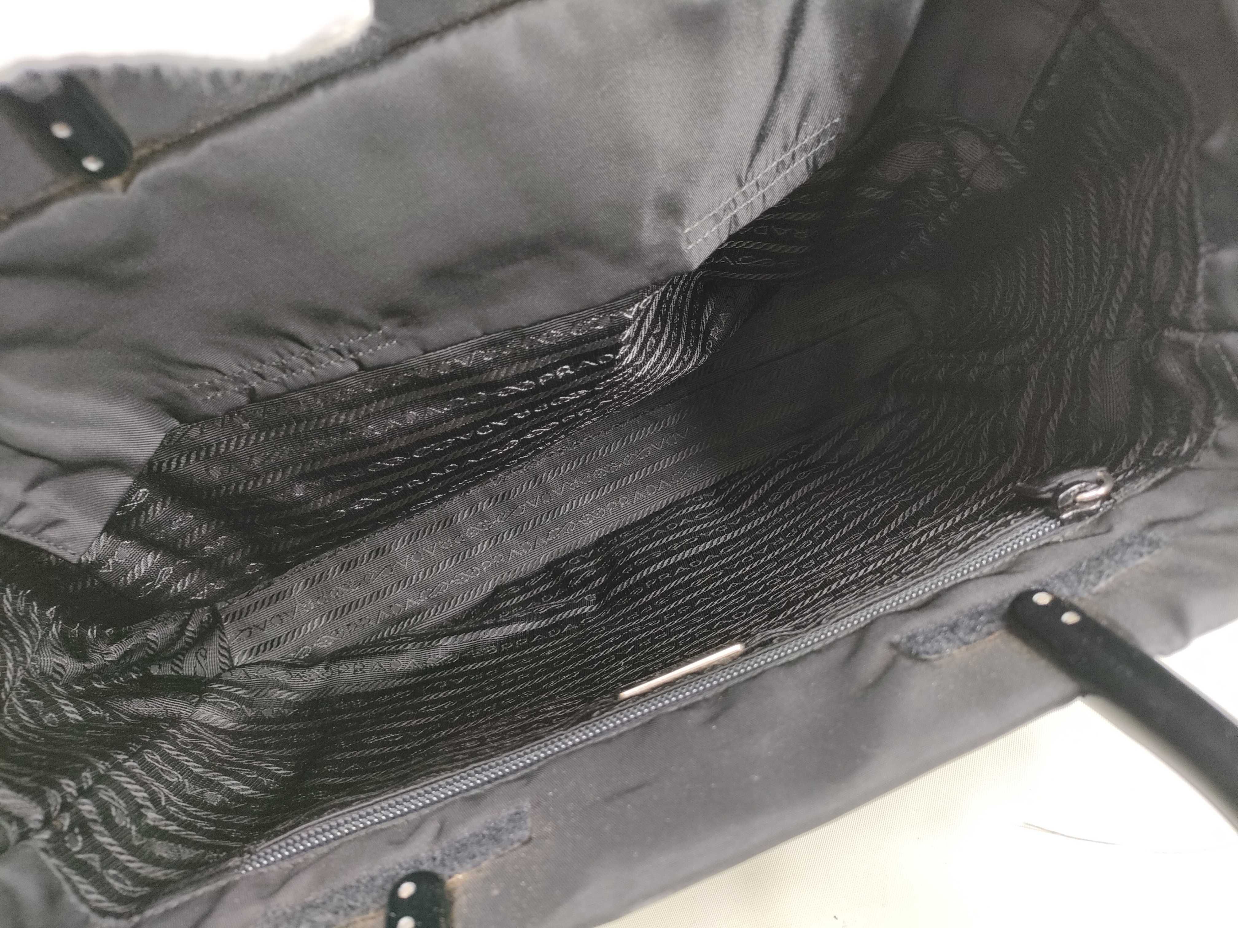 Nylon Prada Tessuto Nylon Handbag Black Plastic Handle Triangle Logo 7 Handbag — view 8