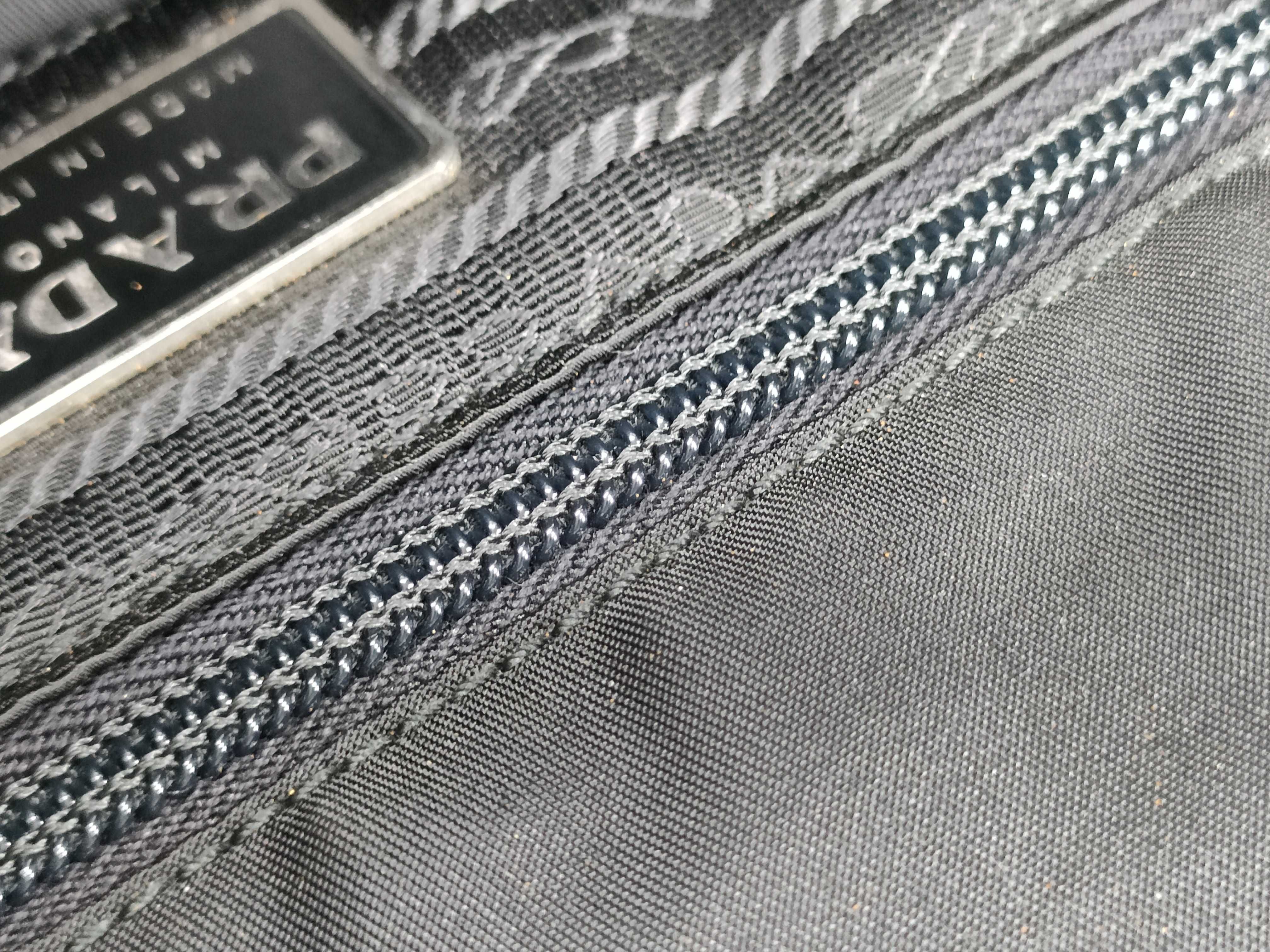 Nylon Prada Tessuto Nylon Handbag Black Plastic Handle Triangle Logo 7 Handbag — view 9