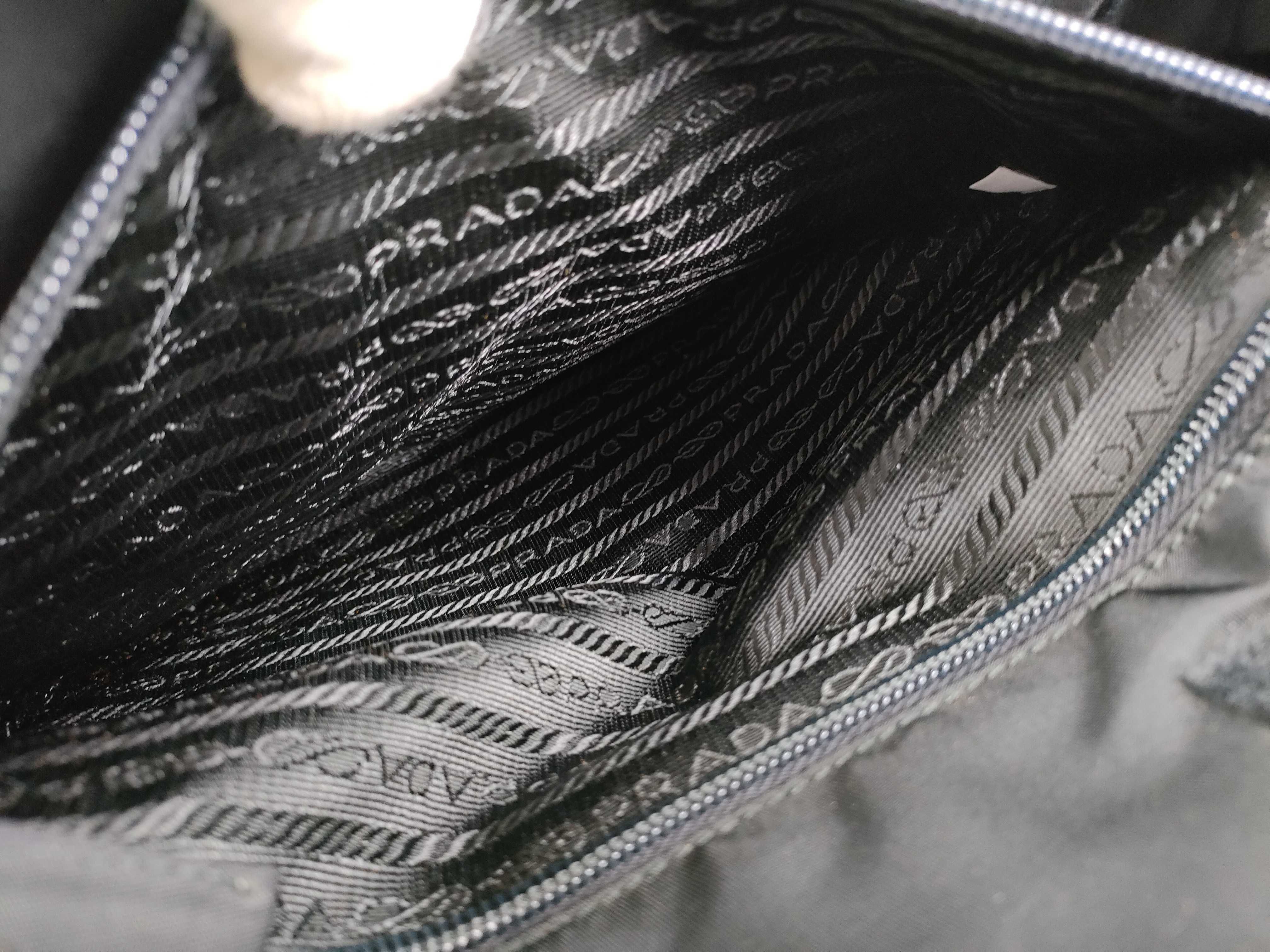 Nylon Prada Tessuto Nylon Handbag Black Plastic Handle Triangle Logo 7 Handbag — view 10