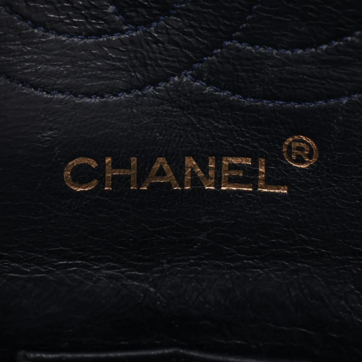 Matelassé Lambskin Double Flap Double Chain Bag, Navy, Gold Hardware, 0499903 (Serial Number 0) — view 12