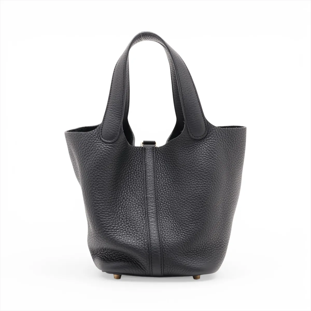 Picotin Lock 18 PM, Taurillon Clemence leather, black, gold hardware, W: 2024 — view 2
