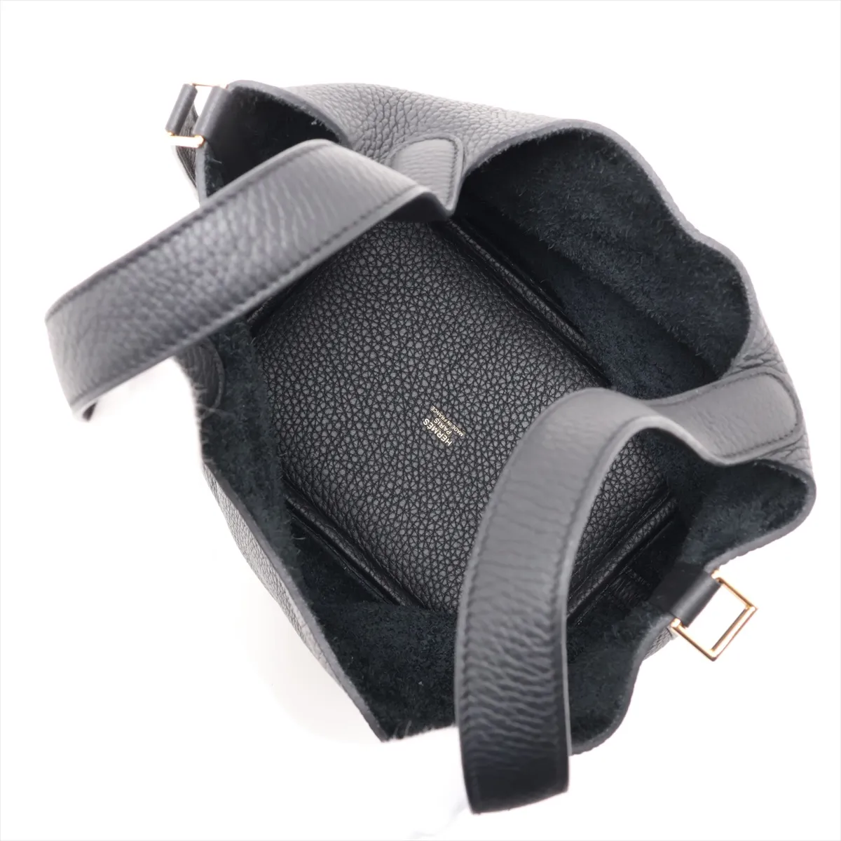 Picotin Lock 18 PM, Taurillon Clemence leather, black, gold hardware, W: 2024 — view 7