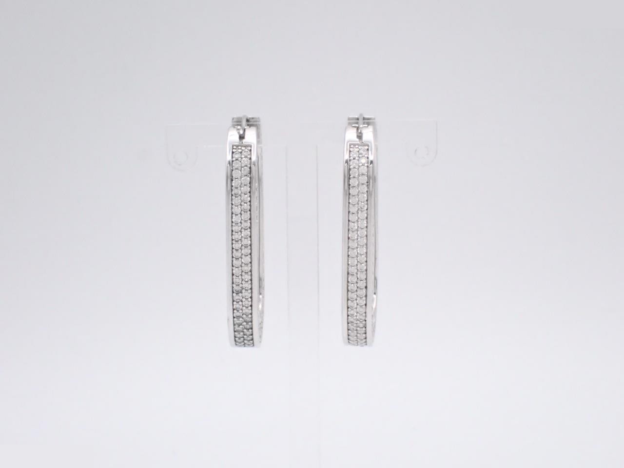 Rhinestone hoop earrings — view 2