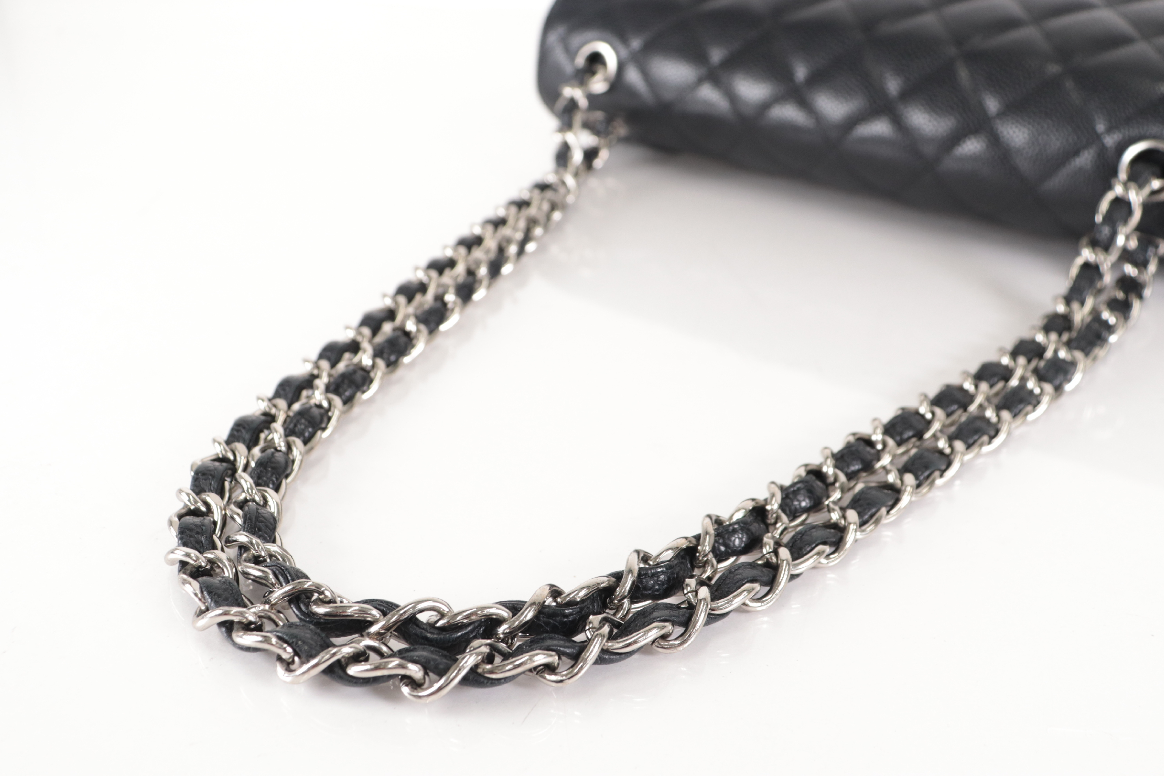 Double Flap 30 Caviar Leather Silver Hardware Shoulder Bag — view 6