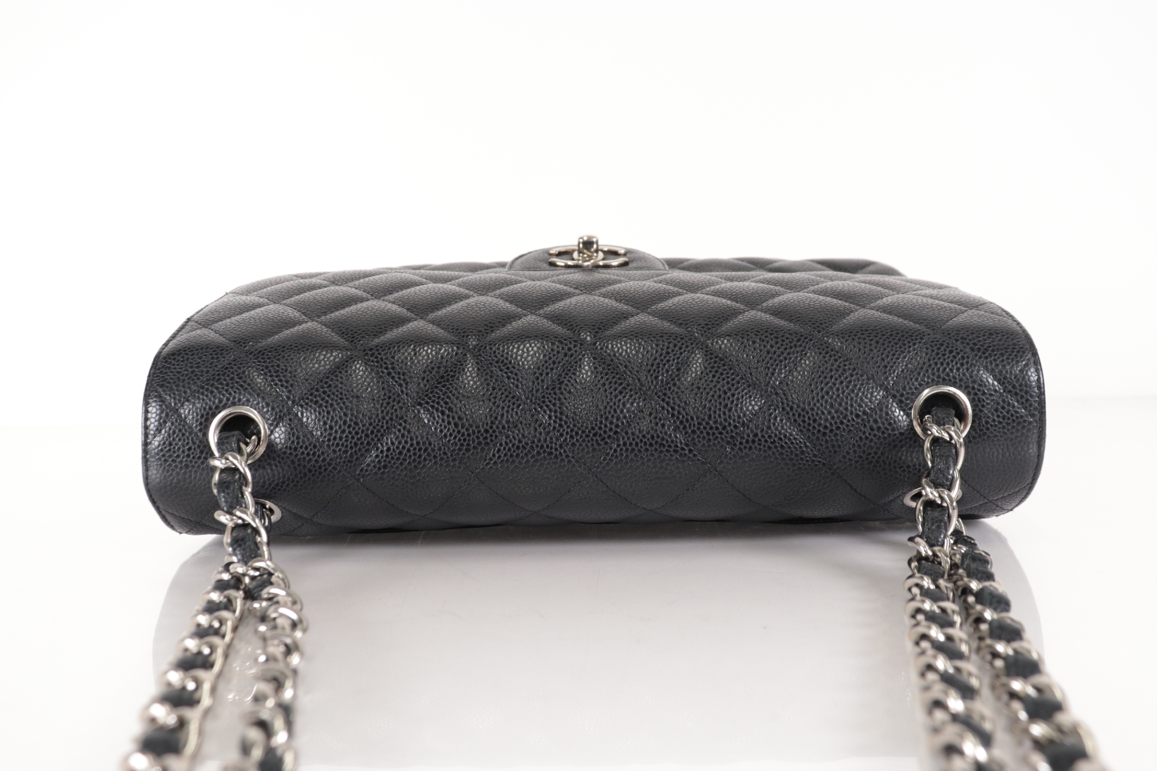 Double Flap 30 Caviar Leather Silver Hardware Shoulder Bag — view 7