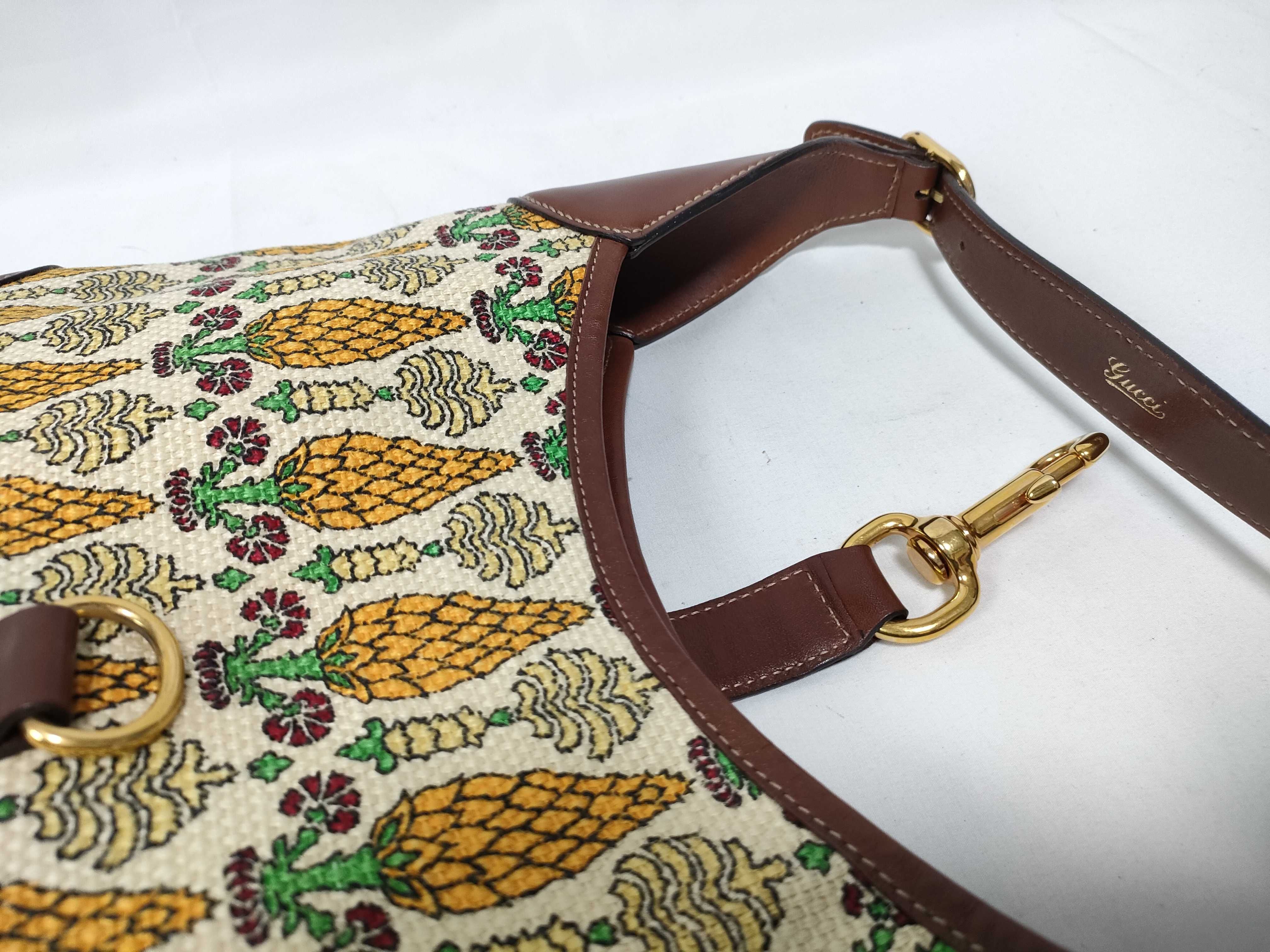Jackie Canvas x Leather Shoulder Bag, Brown, 153029 (Shoulder Bag) — view 11
