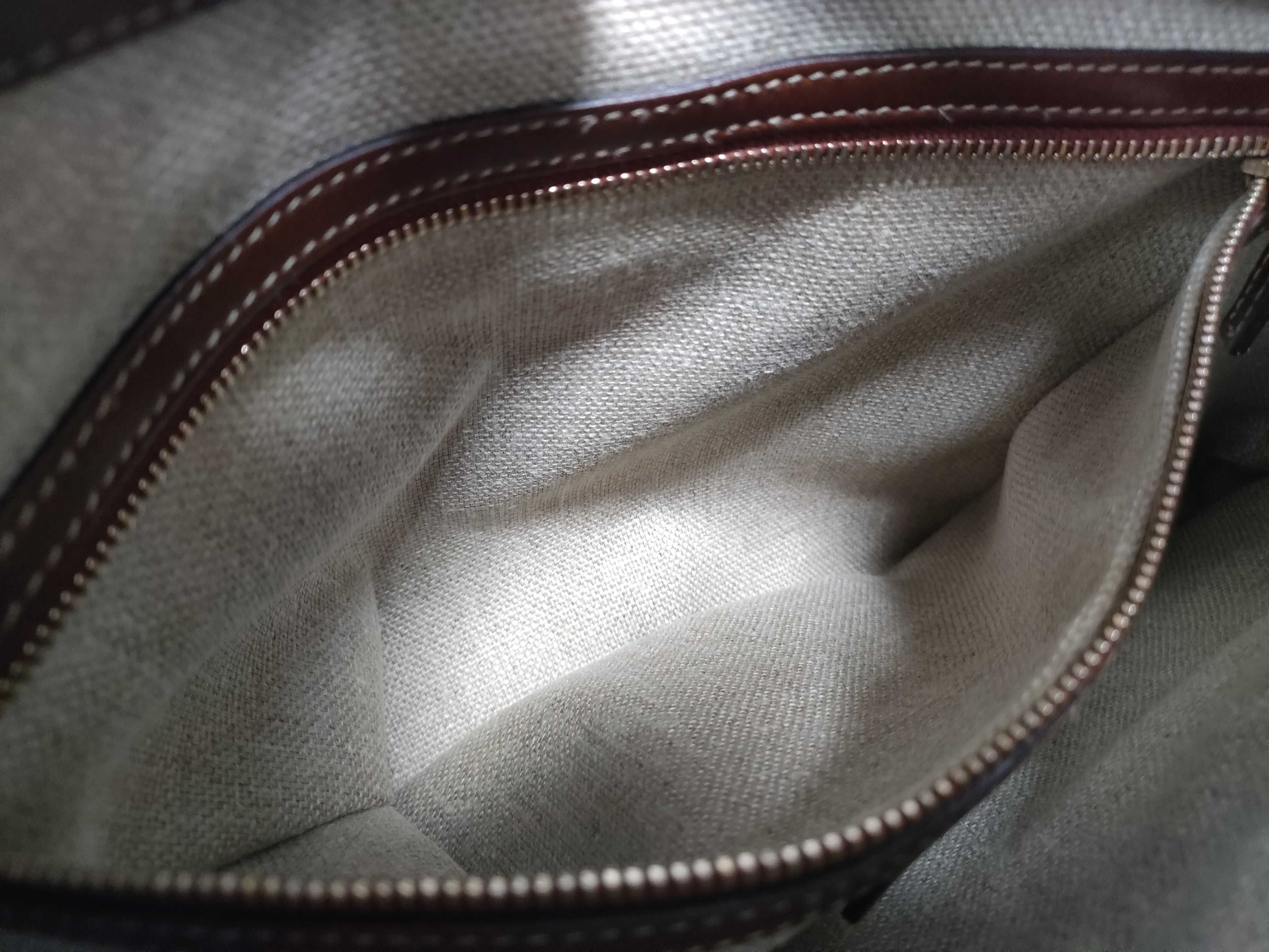 Jackie Canvas x Leather Shoulder Bag, Brown, 153029 (Shoulder Bag) — view 15