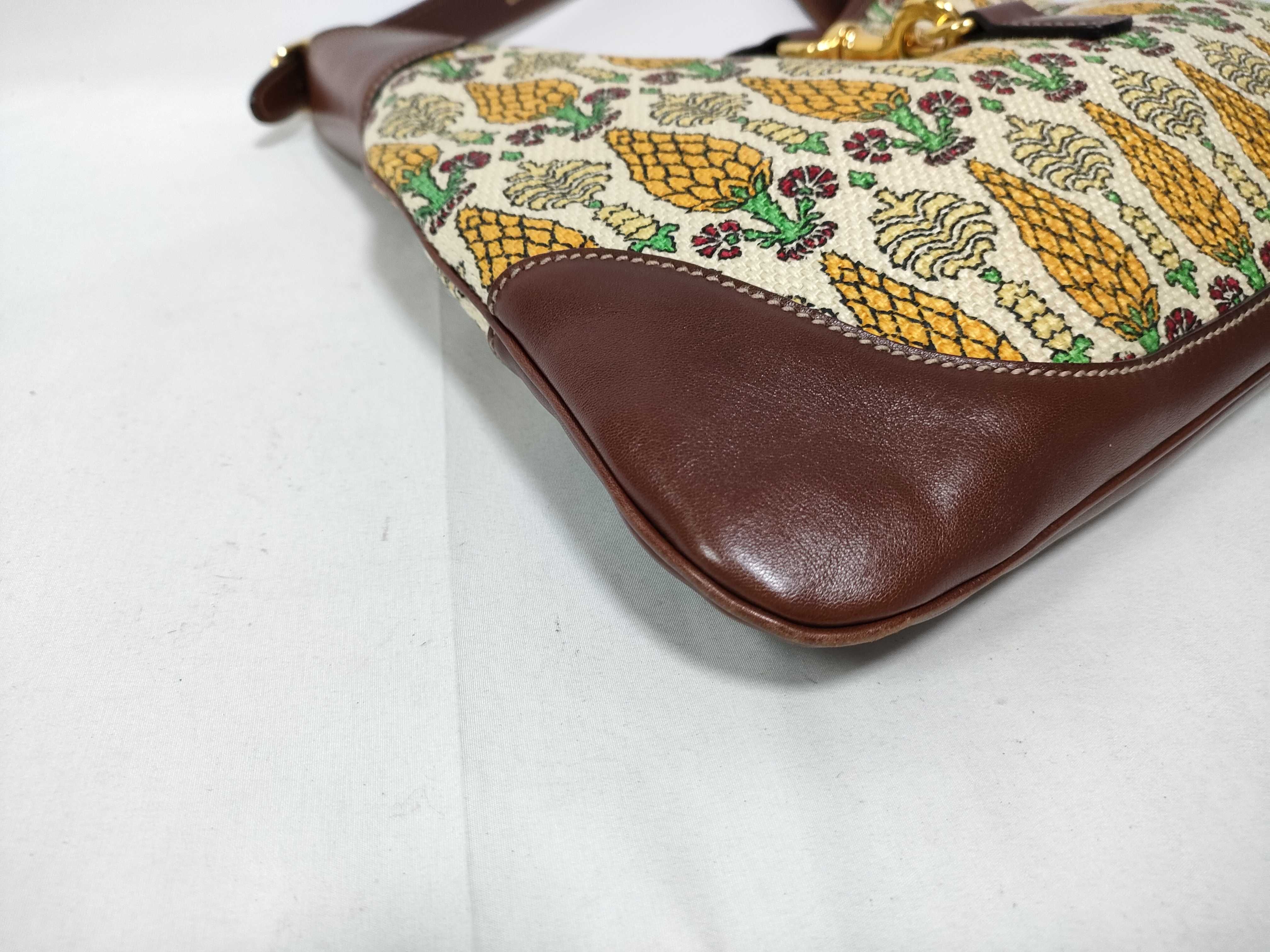 Jackie Canvas x Leather Shoulder Bag, Brown, 153029 (Shoulder Bag) — view 5