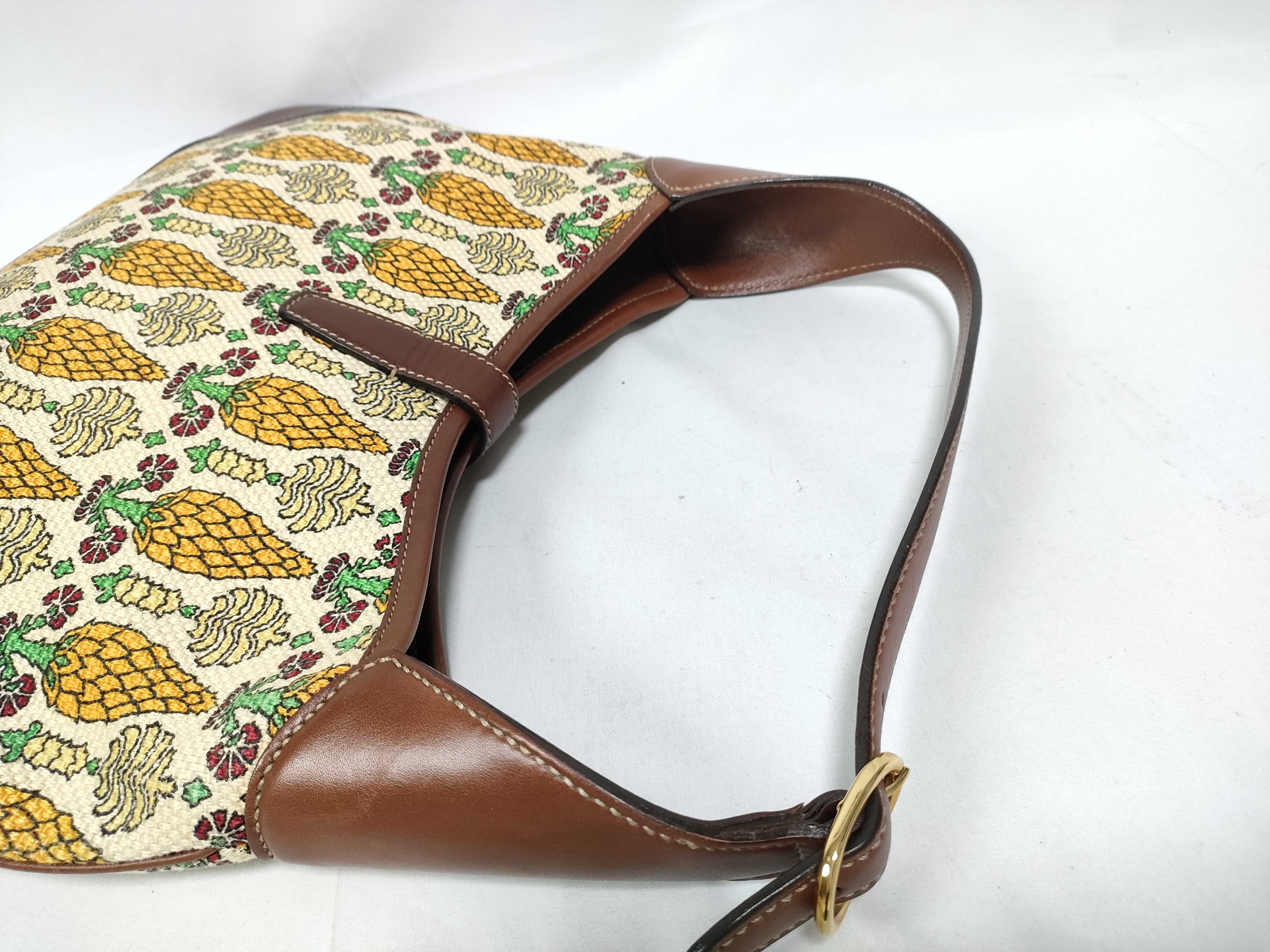 Jackie Canvas x Leather Shoulder Bag, Brown, 153029 (Shoulder Bag) — view 9