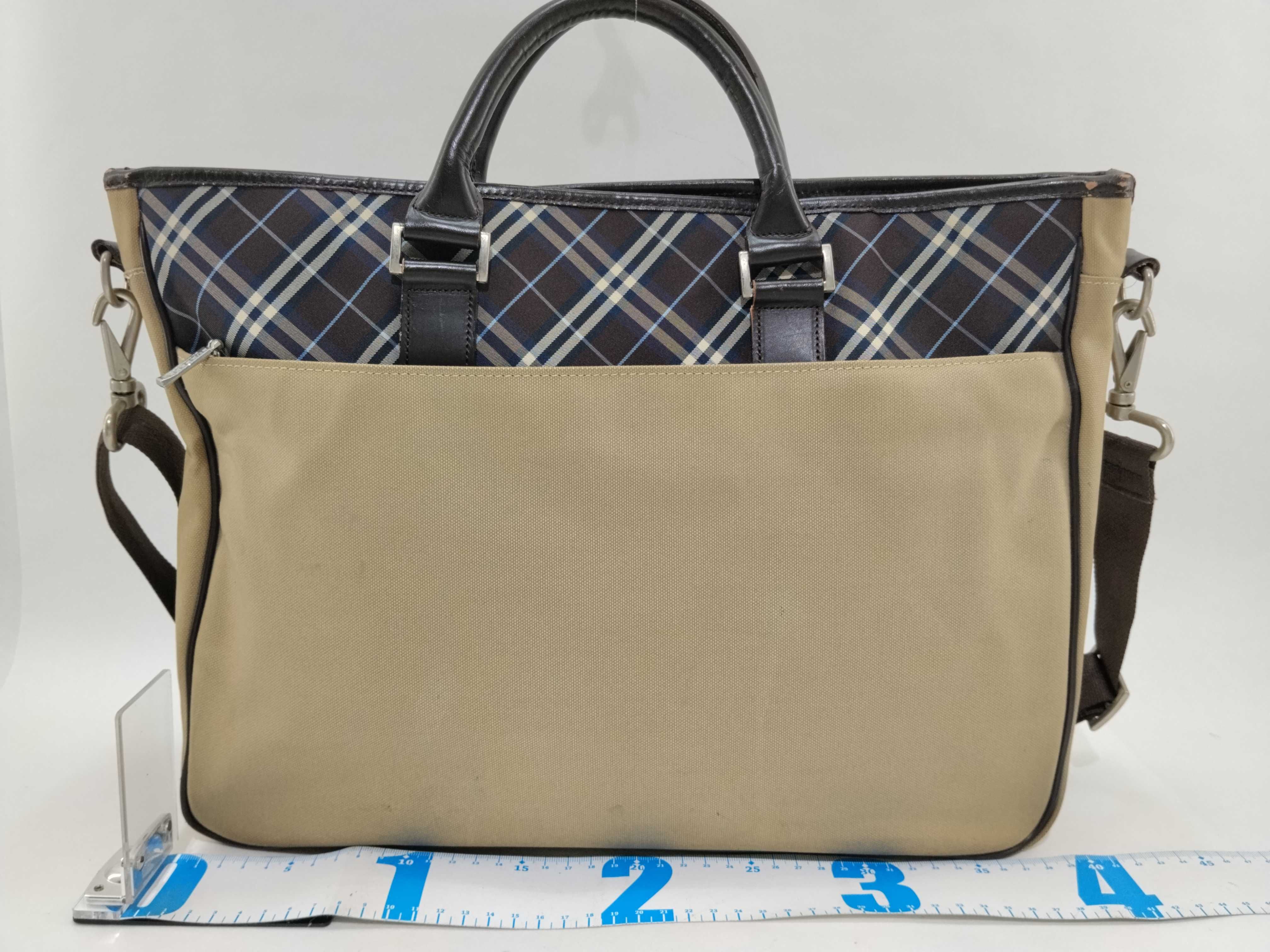 Black Label Burberry 2-Way Bag with Long Strap, Business Bag, Beige Business Bag — view 2