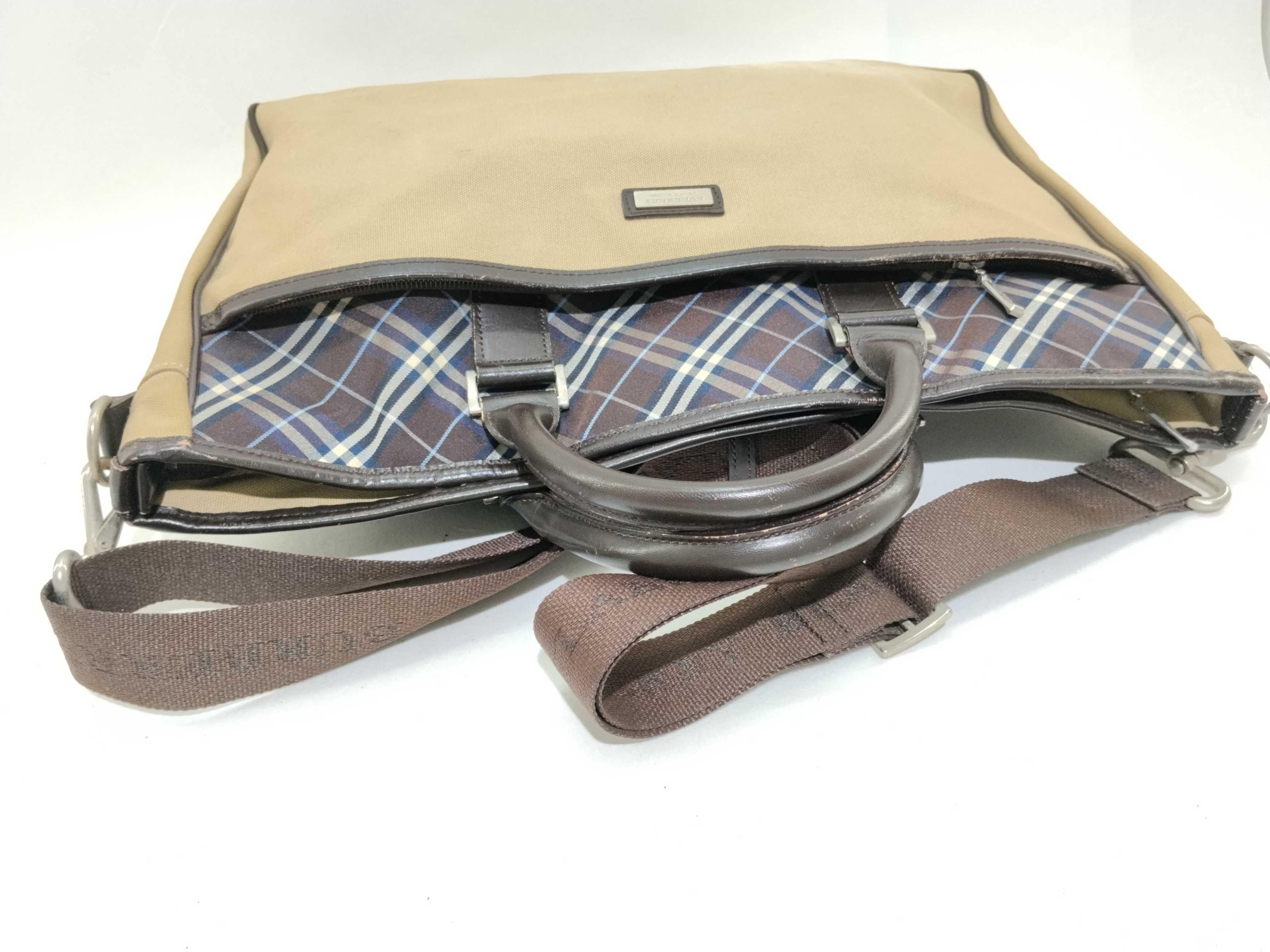 Black Label Burberry 2-Way Bag with Long Strap, Business Bag, Beige Business Bag — view 8