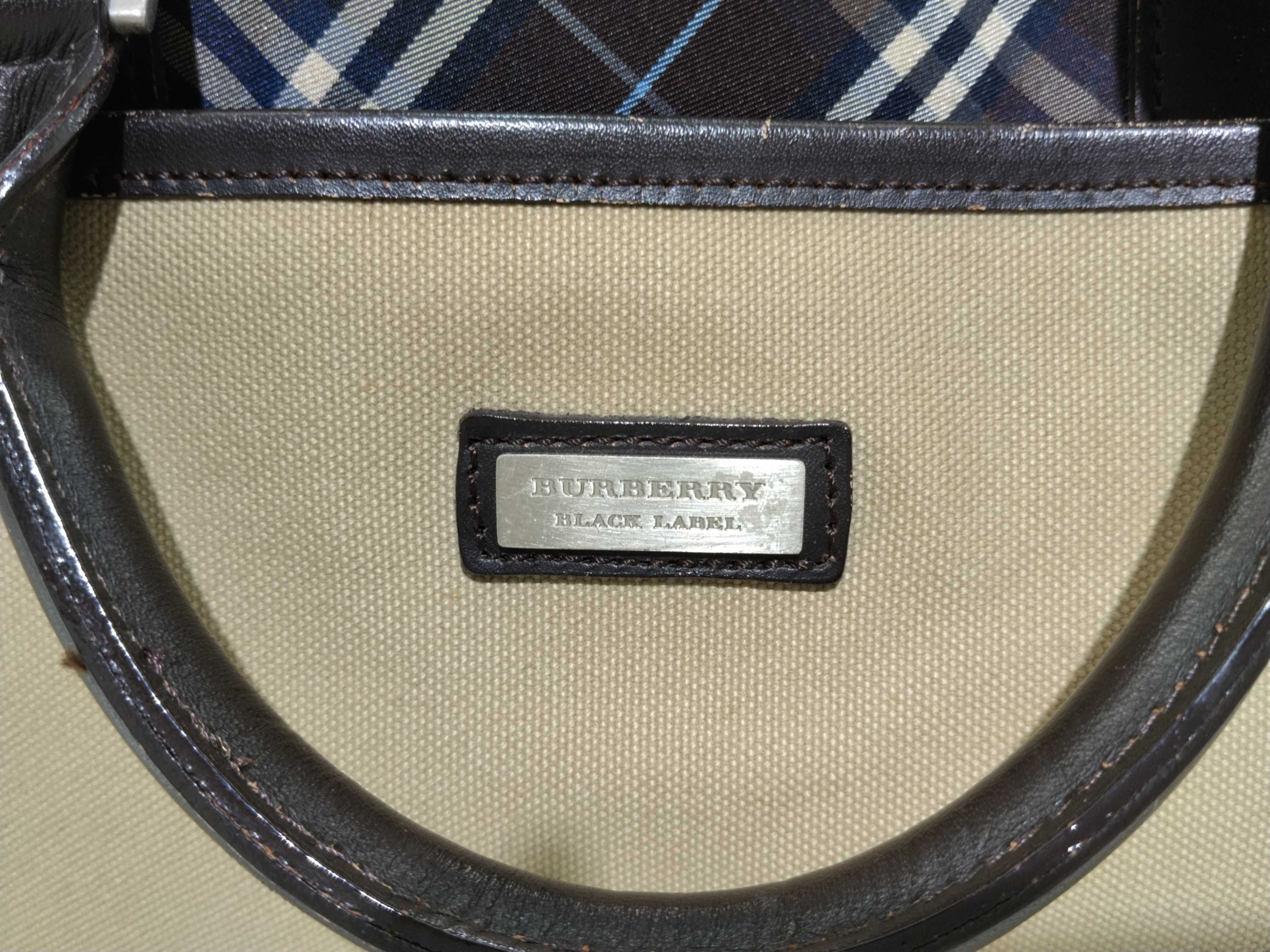 Black Label Burberry 2-Way Bag with Long Strap, Business Bag, Beige Business Bag — view 9