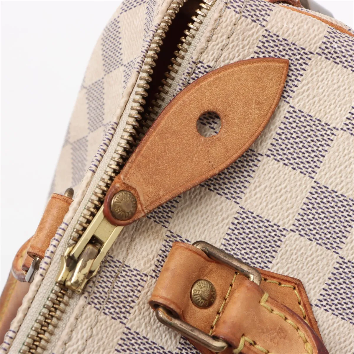 Damier Azure Speedy 30 N41533 DU3007 White — view 12