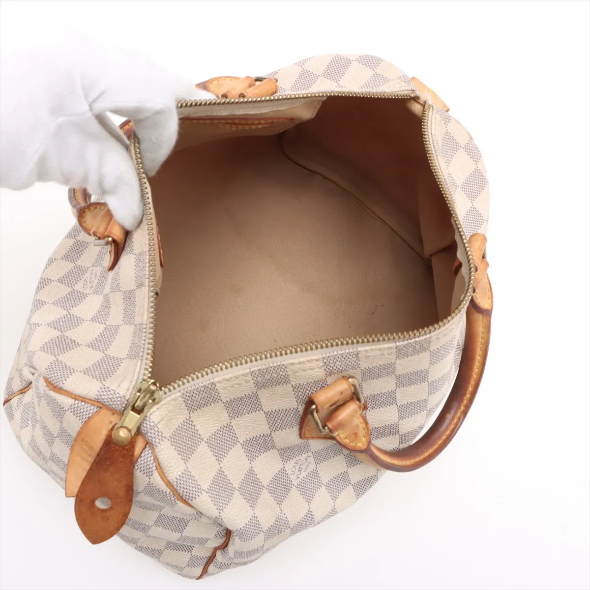 Damier Azure Speedy 30 N41533 DU3007 White — view 7