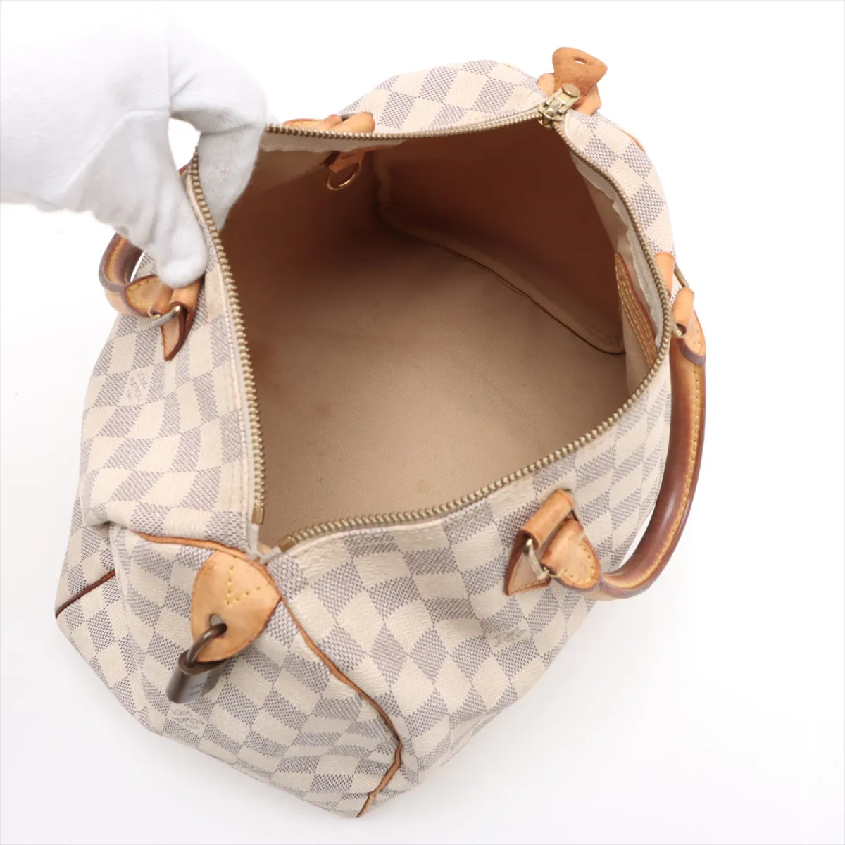 Damier Azure Speedy 30 N41533 DU3007 White — view 8