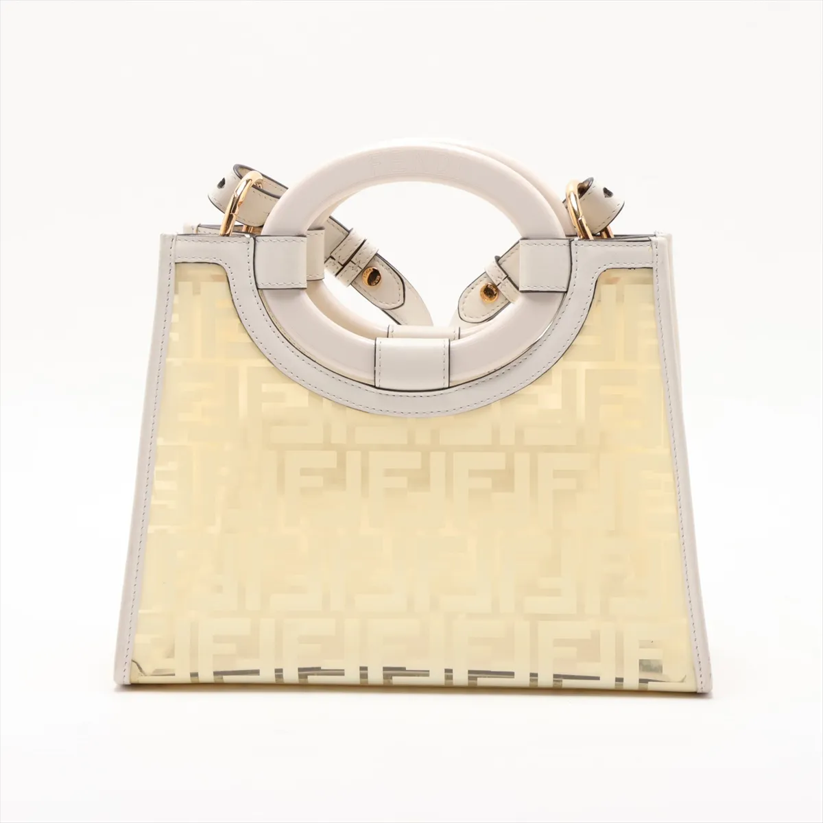 Zucca Runaway Vinyl x Leather 2-Way Handbag Beige x White 8BH353 — view 2