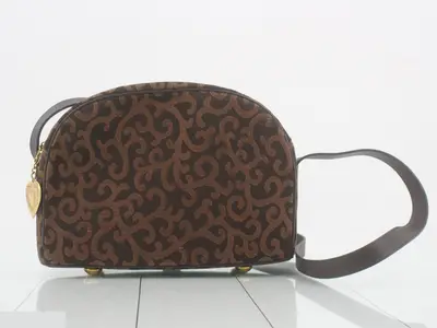 all-over print shoulder bag, brown tones
