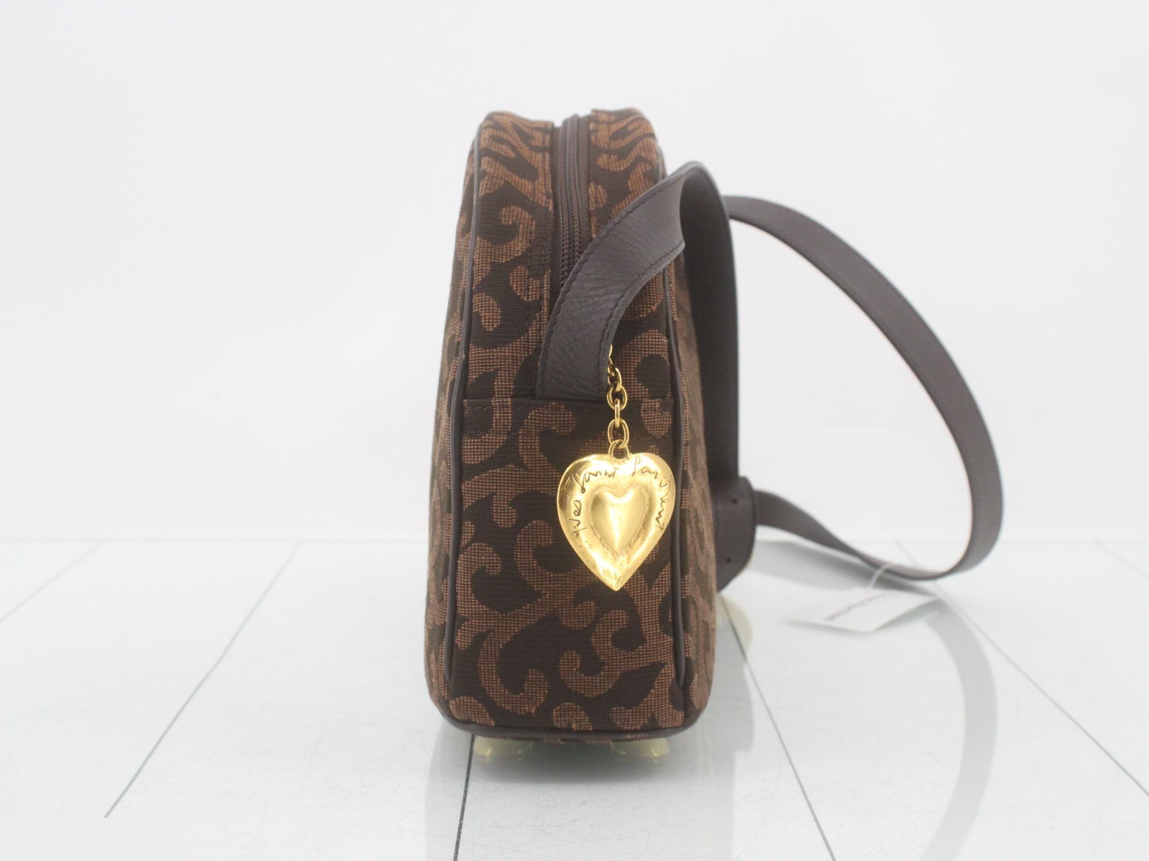 all-over print shoulder bag, brown tones — view 4