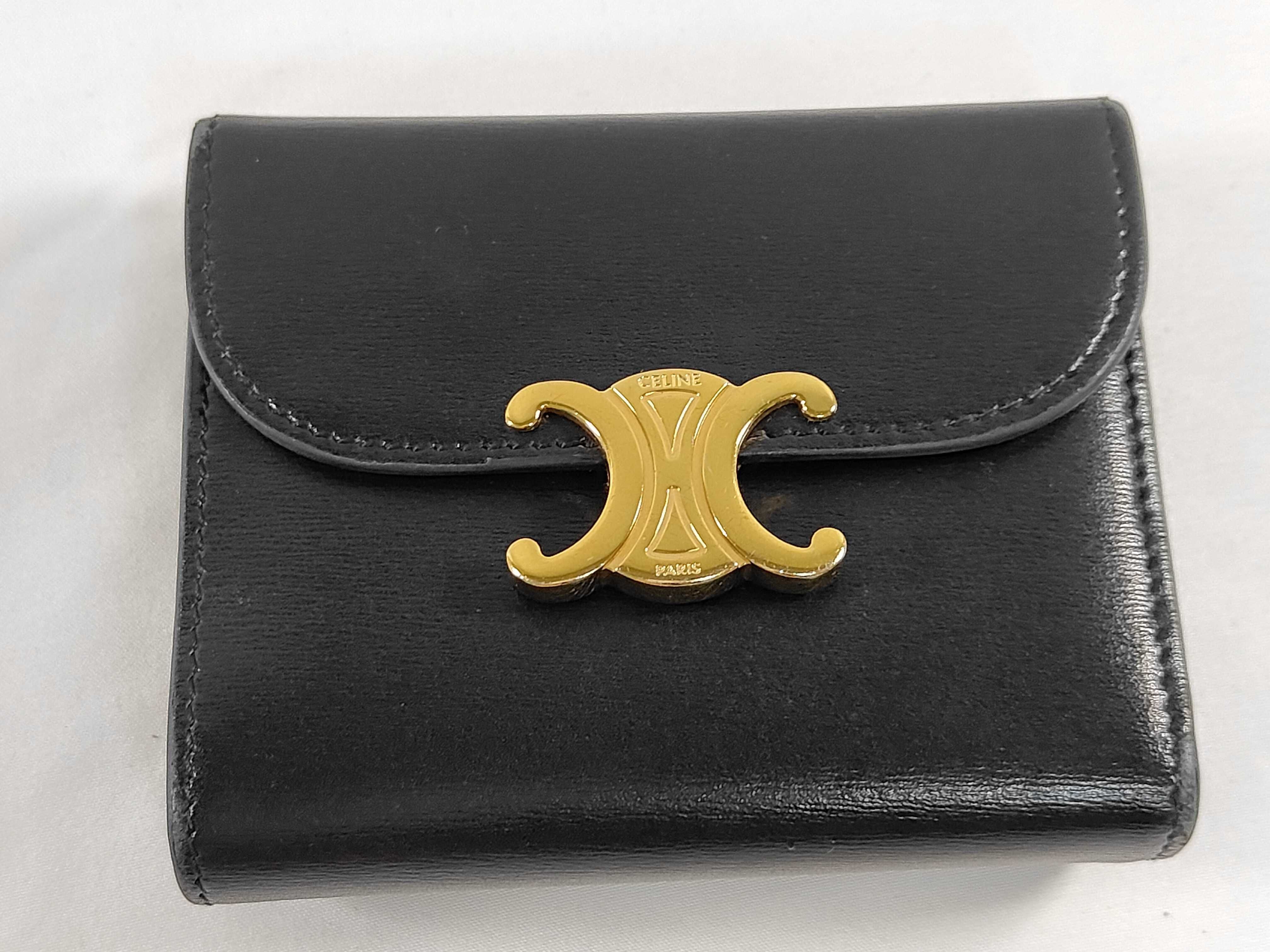 Triomphe Compact Wallet, Black