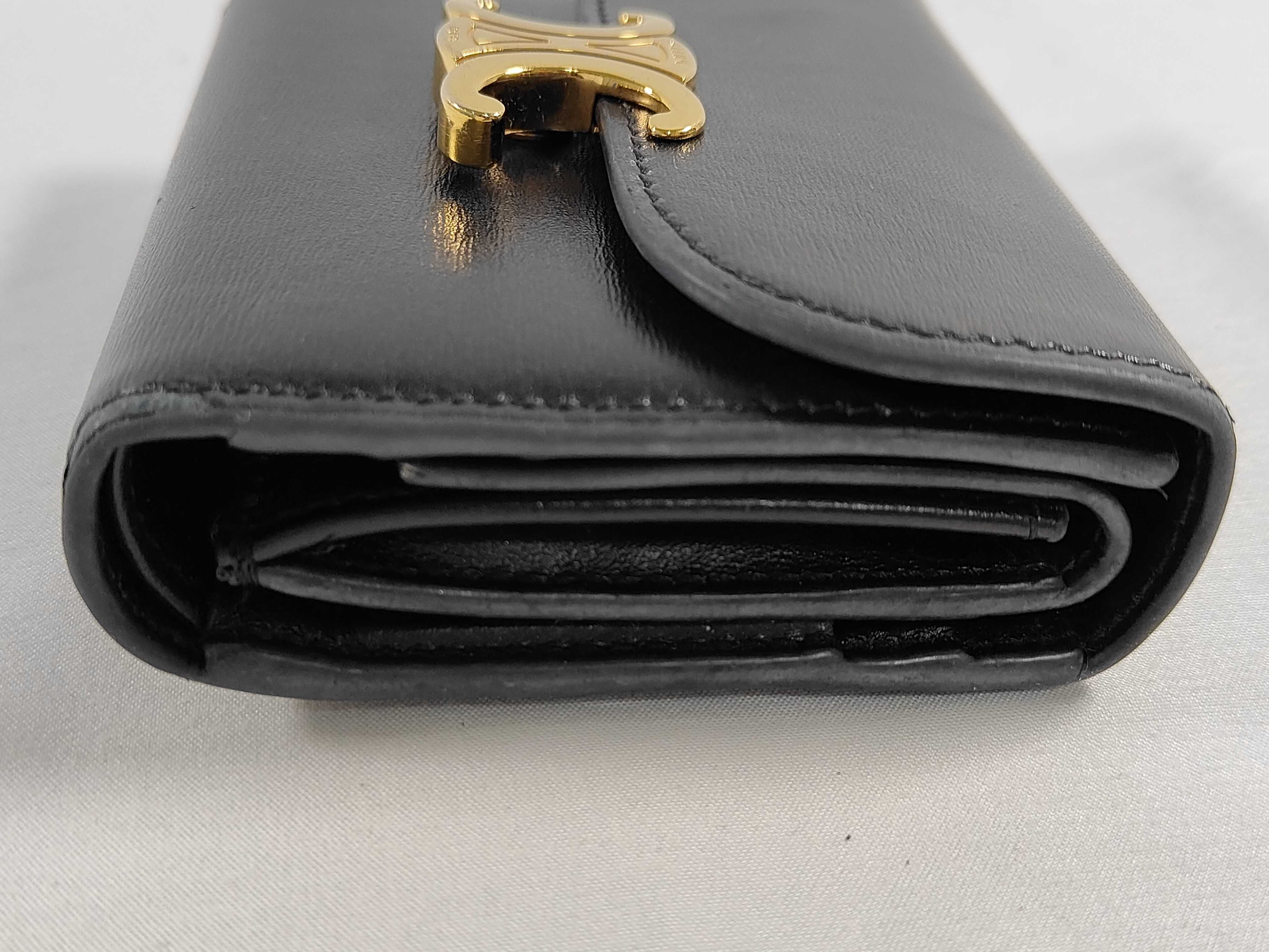 Triomphe Compact Wallet, Black — view 5