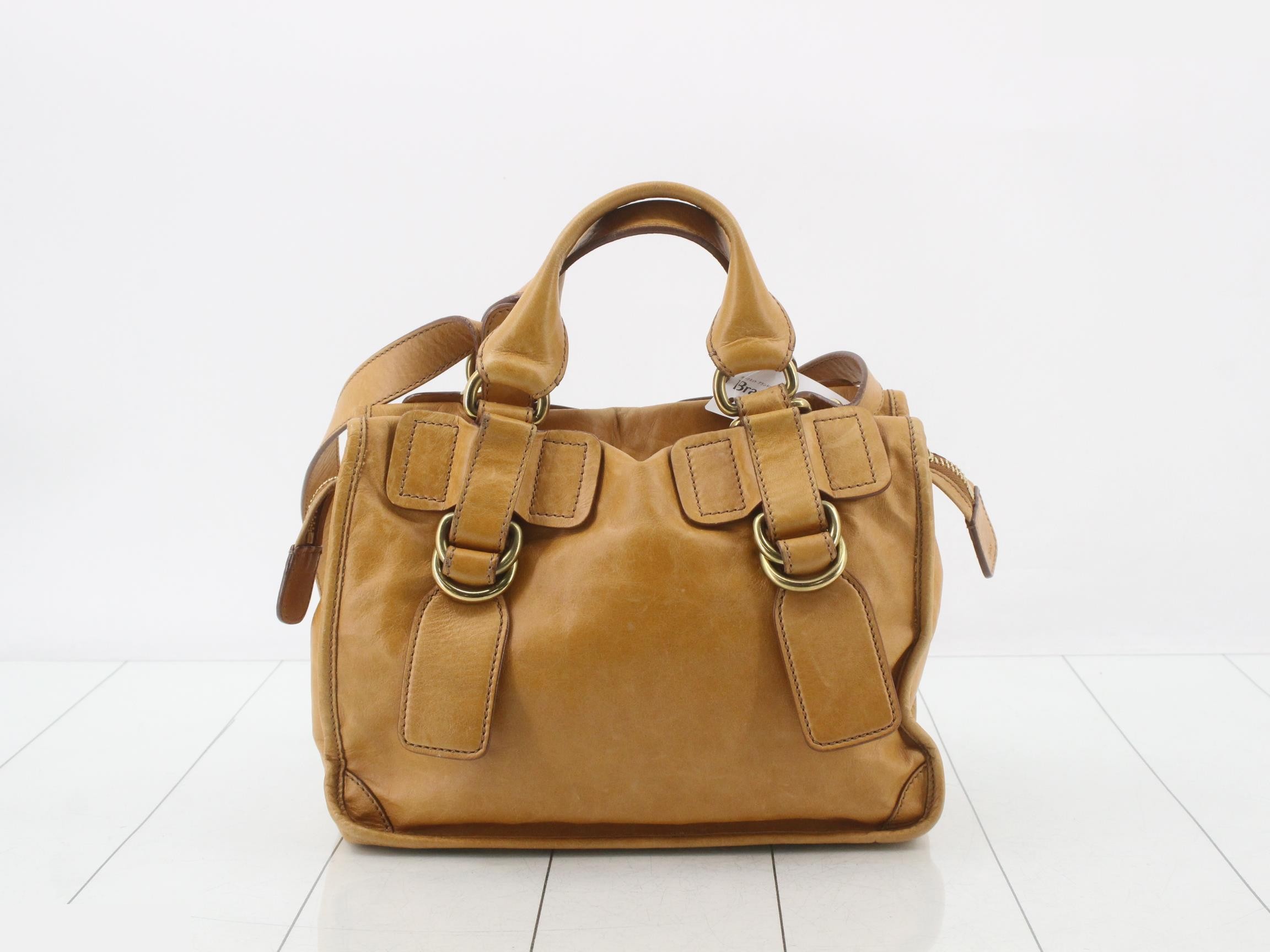 Leather 2-way handbag with shoulder strap — view 2