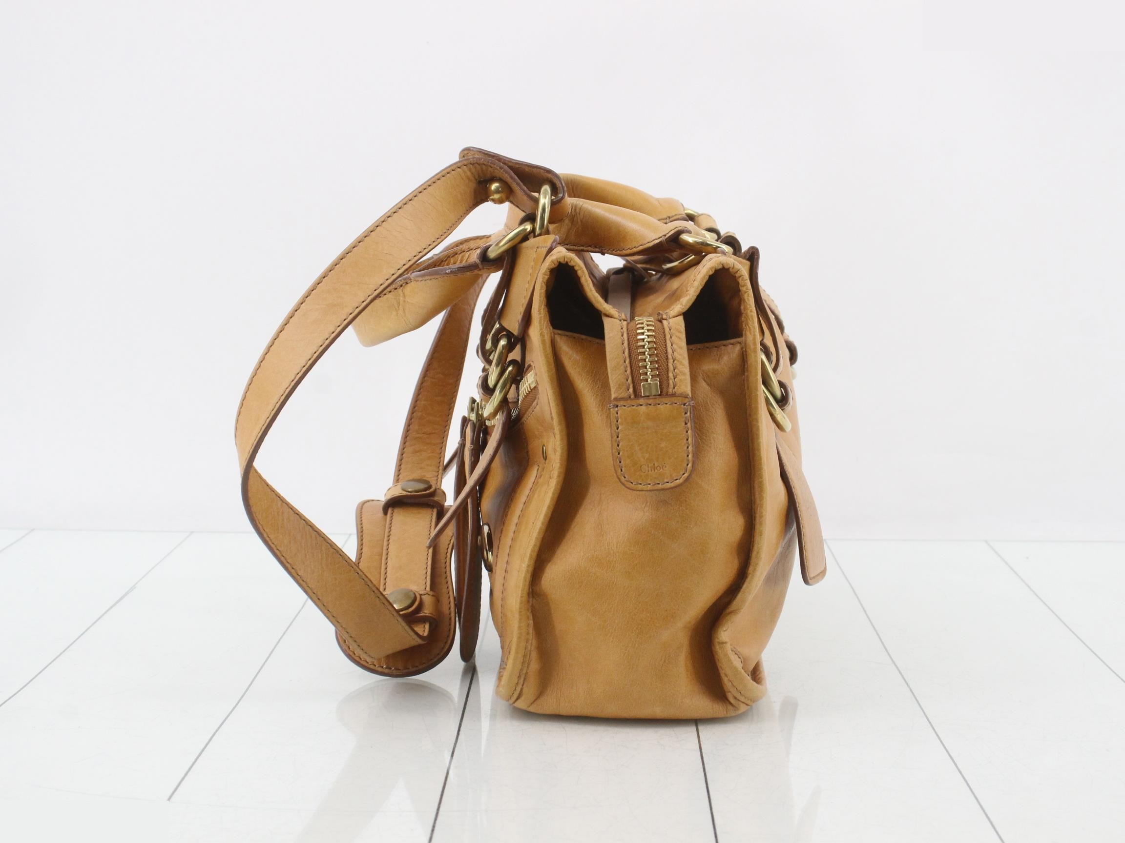 Leather 2-way handbag with shoulder strap — view 3