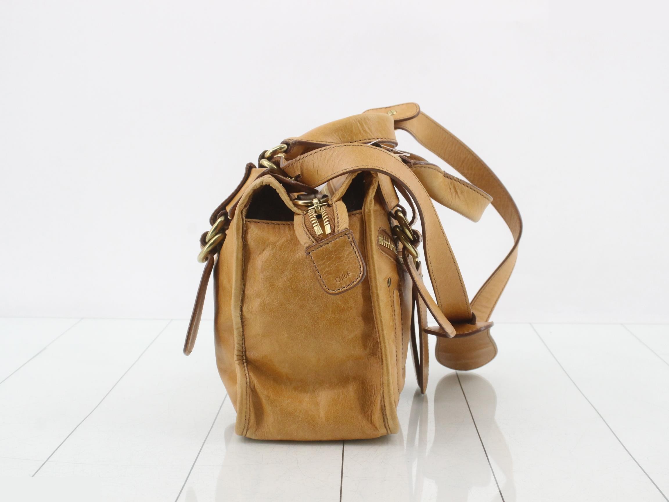 Leather 2-way handbag with shoulder strap — view 4