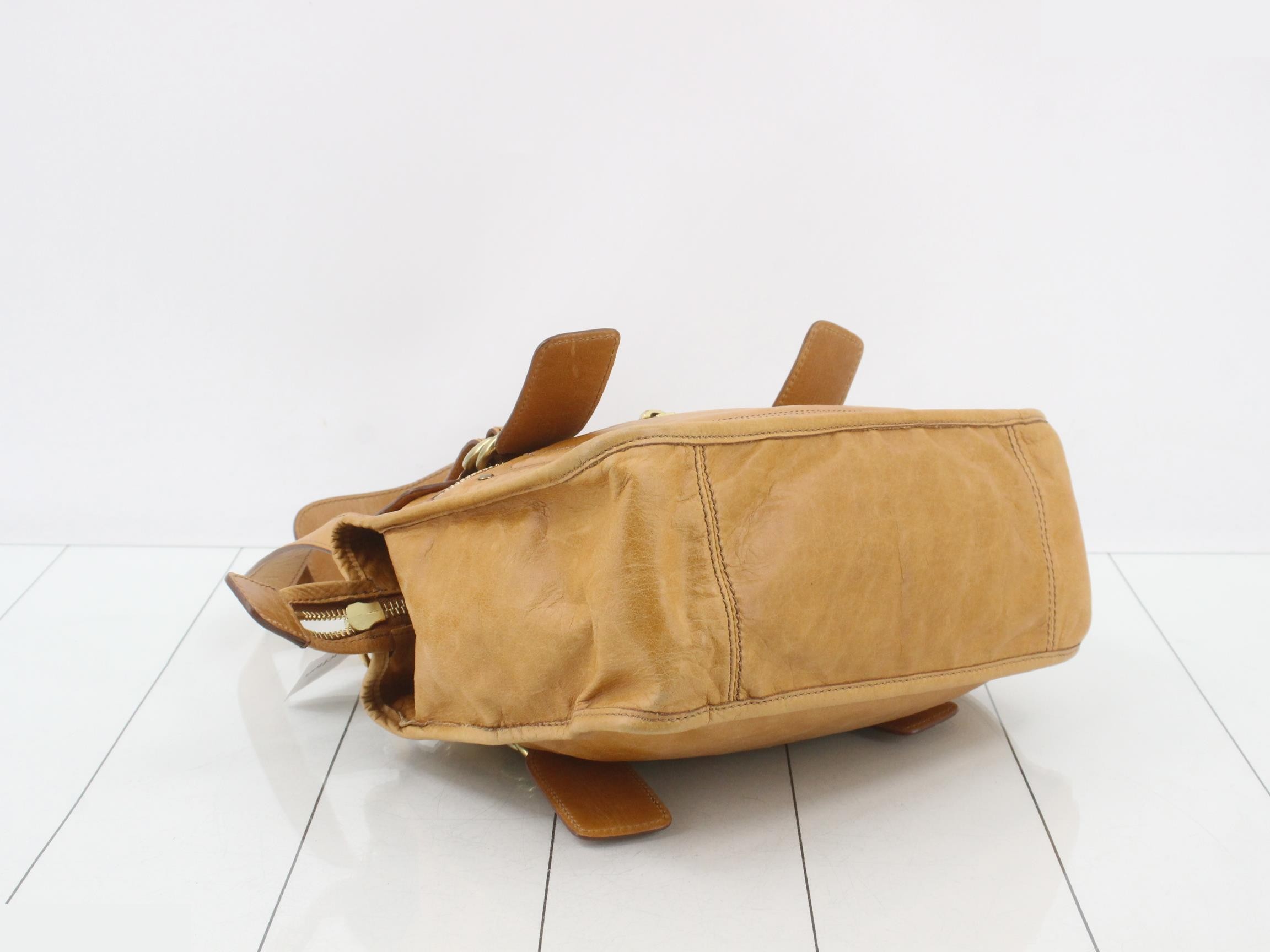 Leather 2-way handbag with shoulder strap — view 5