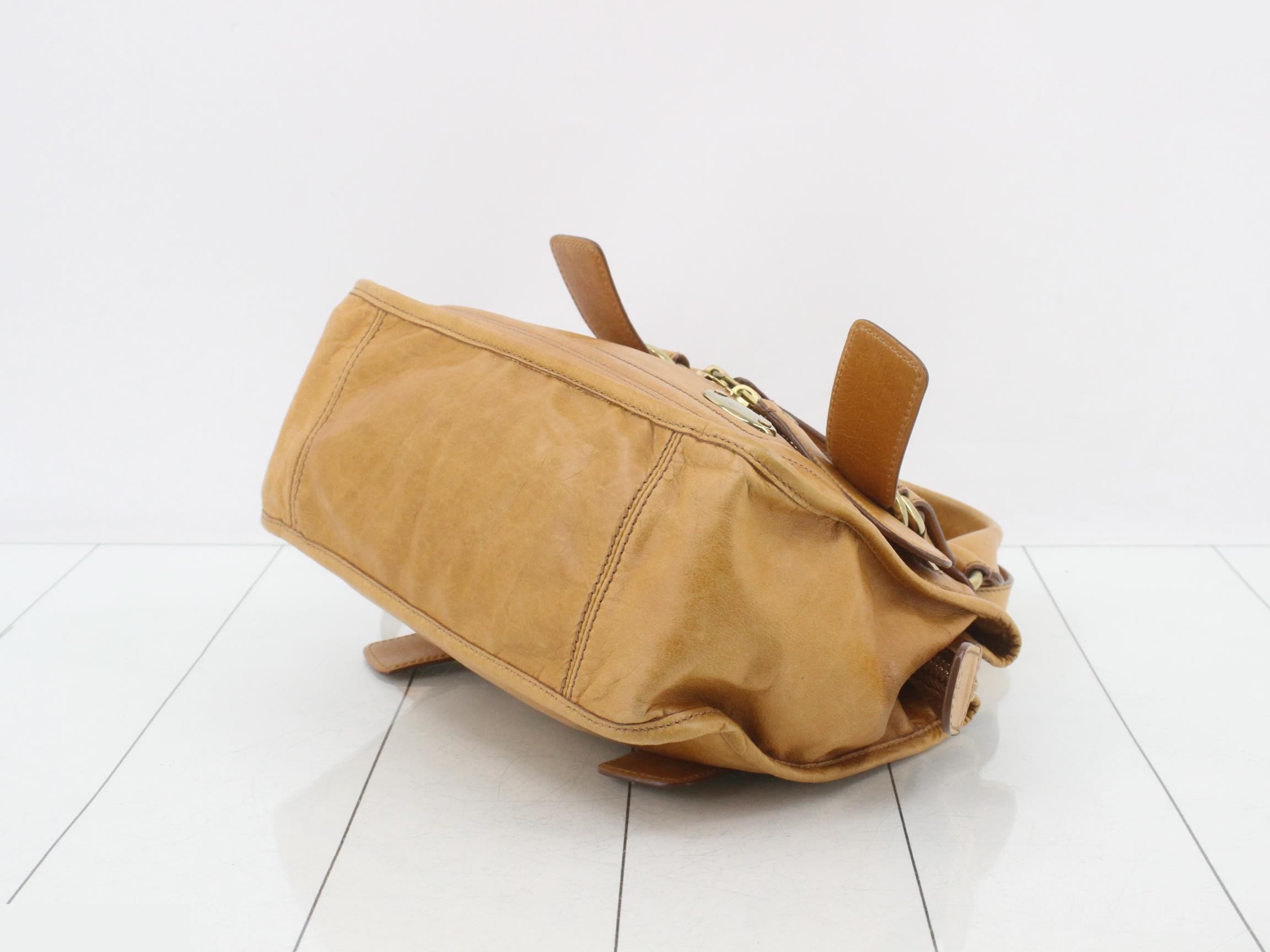 Leather 2-way handbag with shoulder strap — view 6