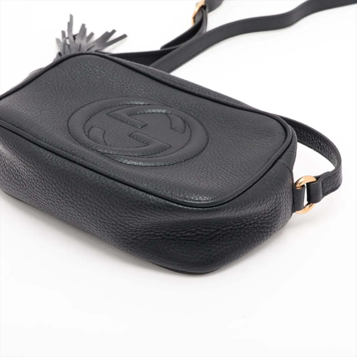 Soho Leather Shoulder Bag, Black, 347994 — view 3