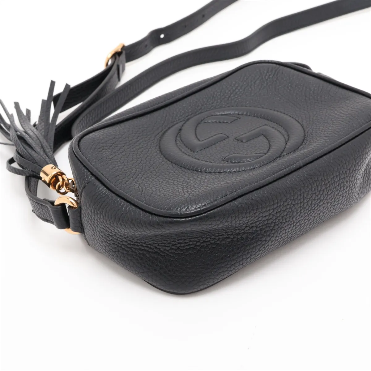 Soho Leather Shoulder Bag, Black, 347994 — view 4