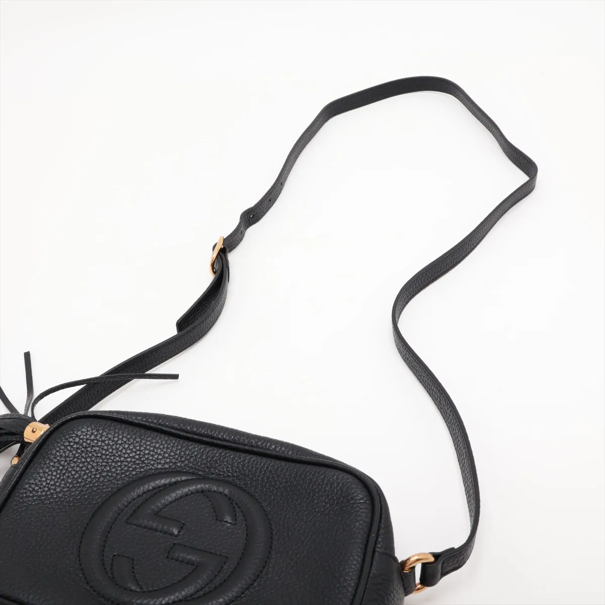 Soho Leather Shoulder Bag, Black, 347994 — view 5