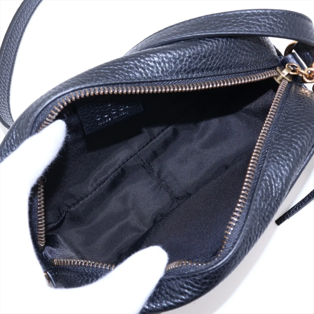 Soho Leather Shoulder Bag, Black, 347994 — view 6