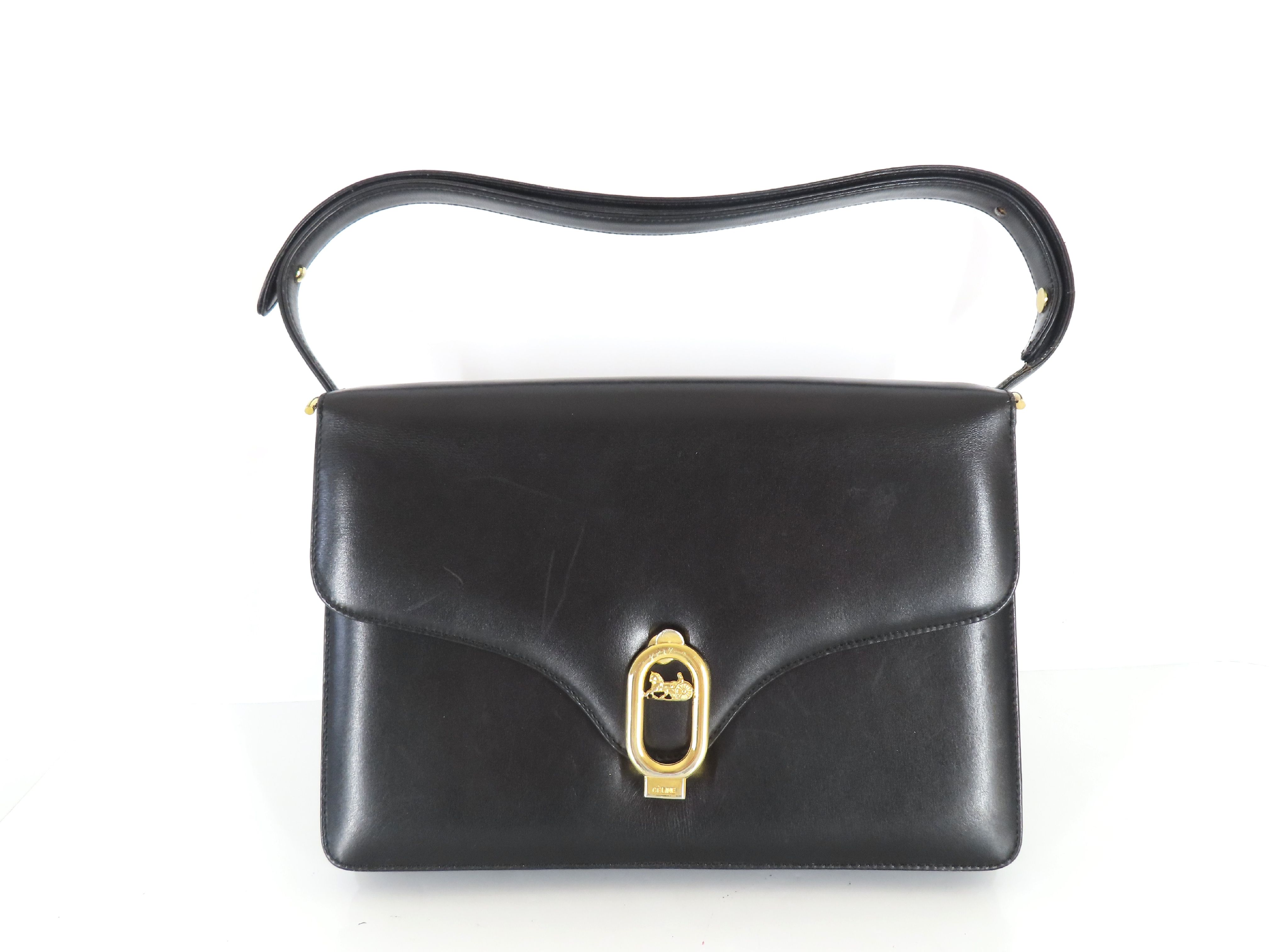 Carriage Hardware Leather Handbag