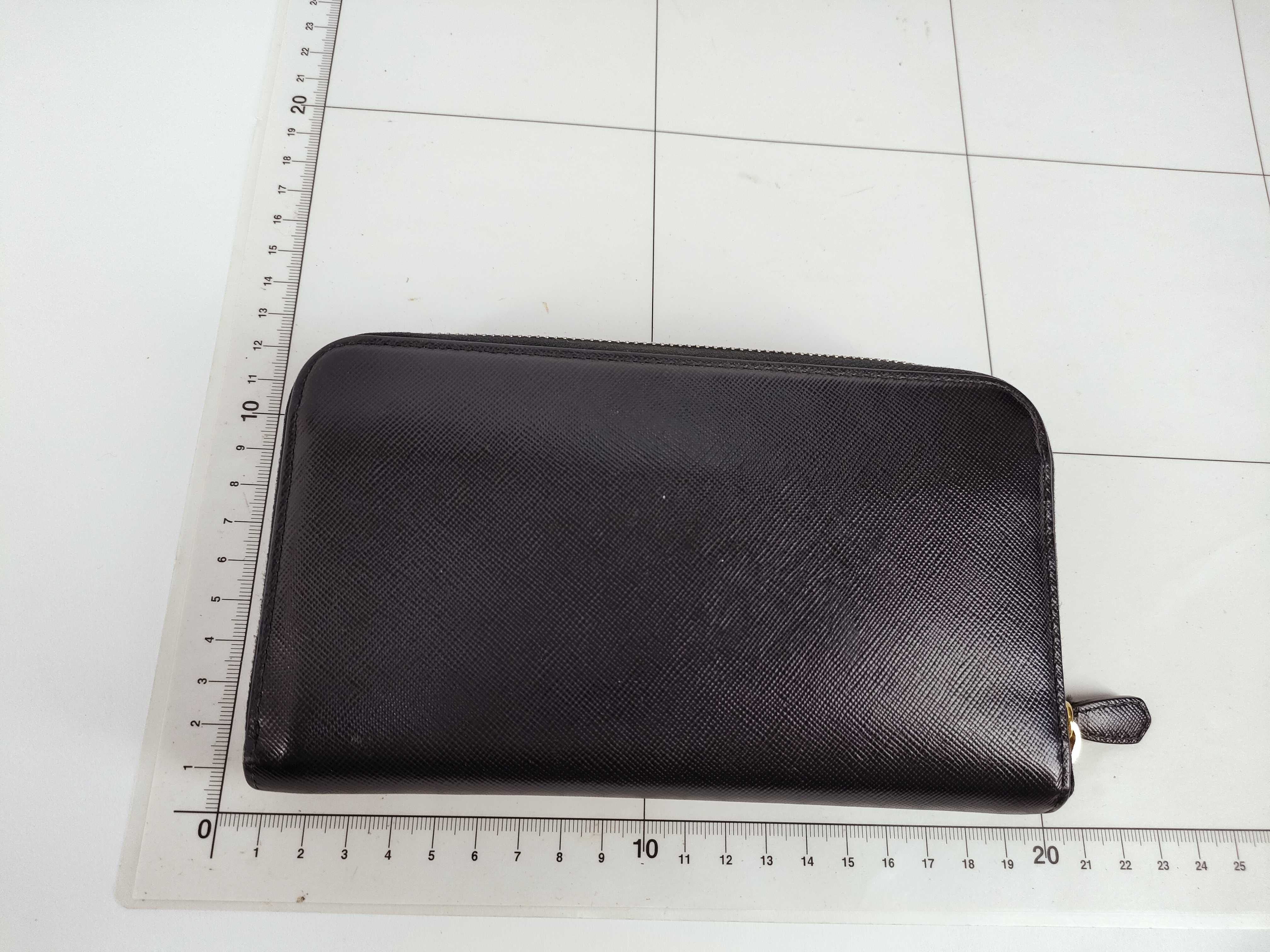 Ribbon-detailed Bi-fold Long Wallet, Saffiano Leather, 1M1132 — view 2