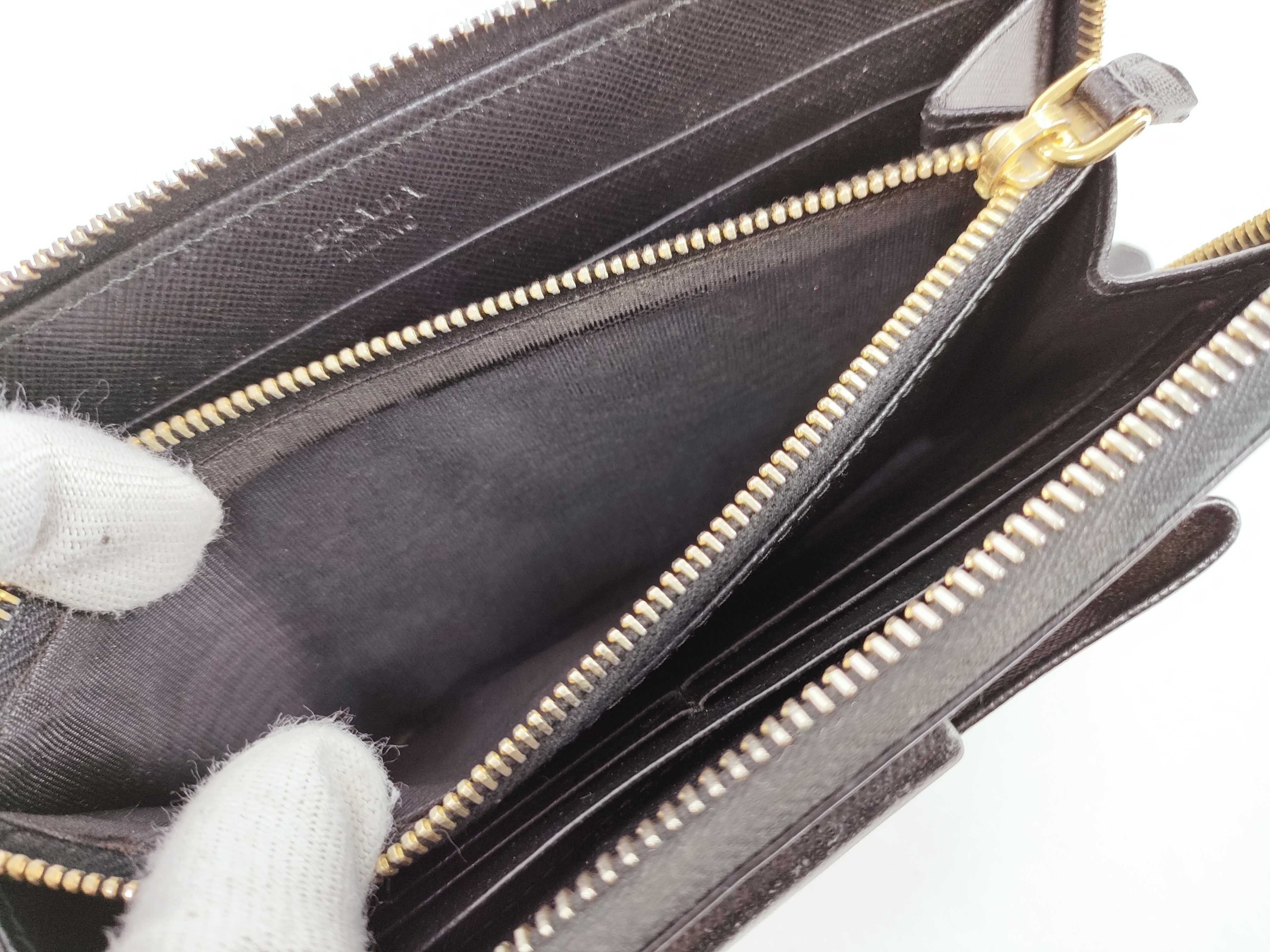 Ribbon-detailed Bi-fold Long Wallet, Saffiano Leather, 1M1132 — view 11