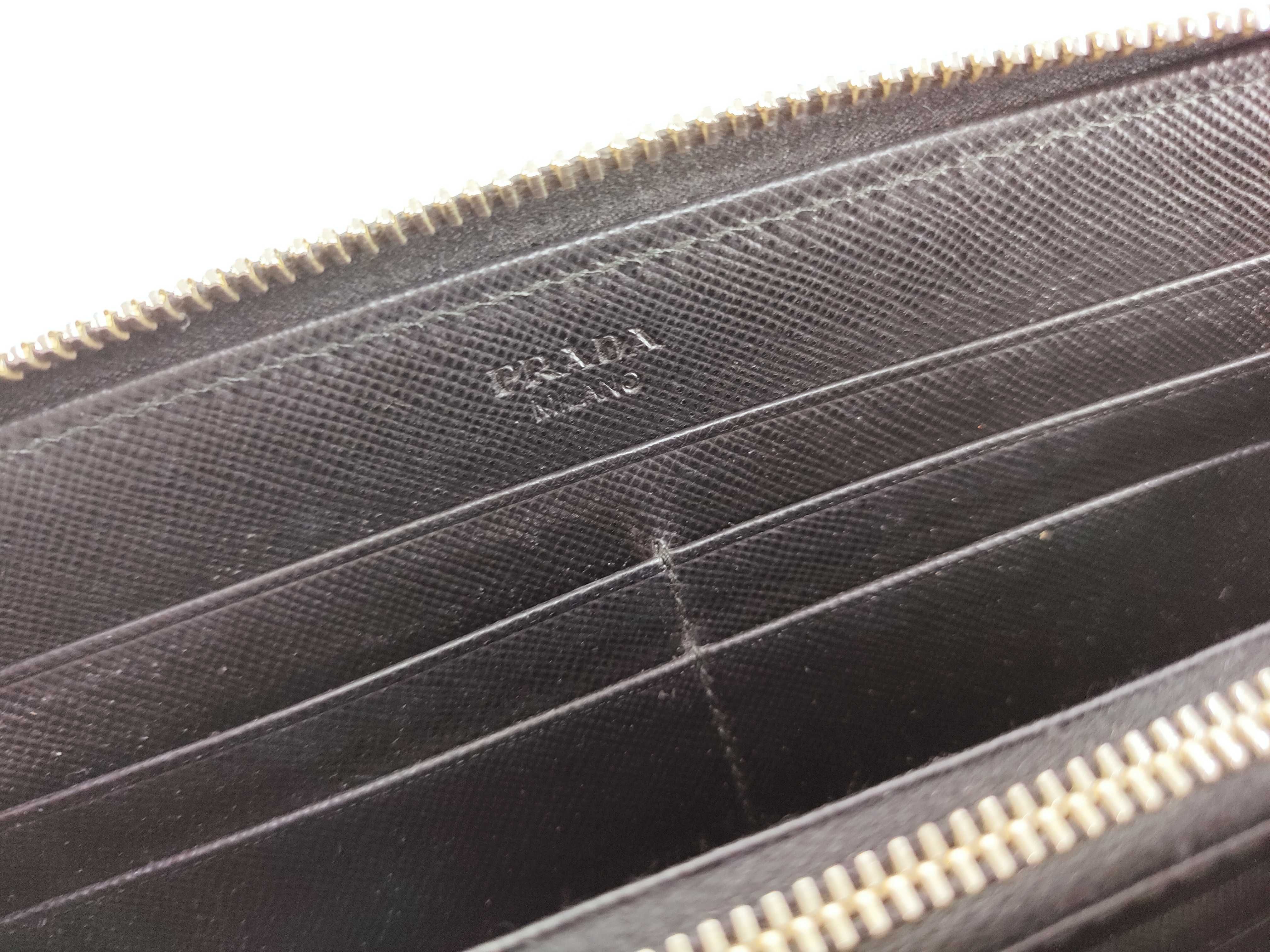 Ribbon-detailed Bi-fold Long Wallet, Saffiano Leather, 1M1132 — view 13
