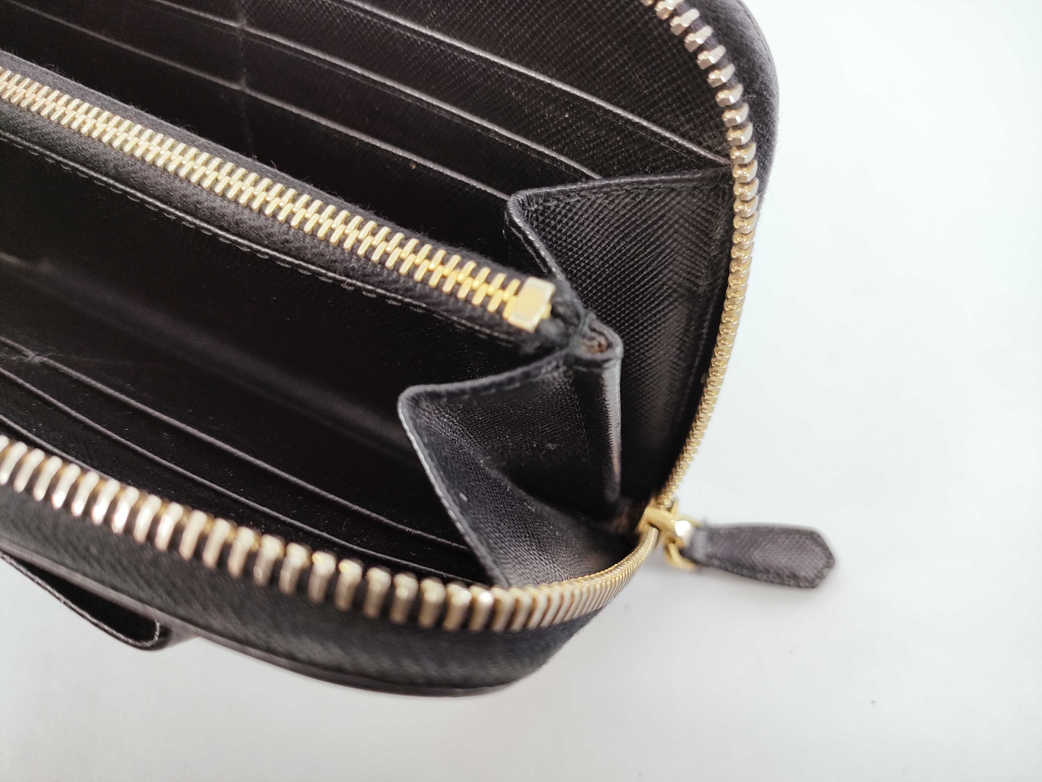 Ribbon-detailed Bi-fold Long Wallet, Saffiano Leather, 1M1132 — view 15
