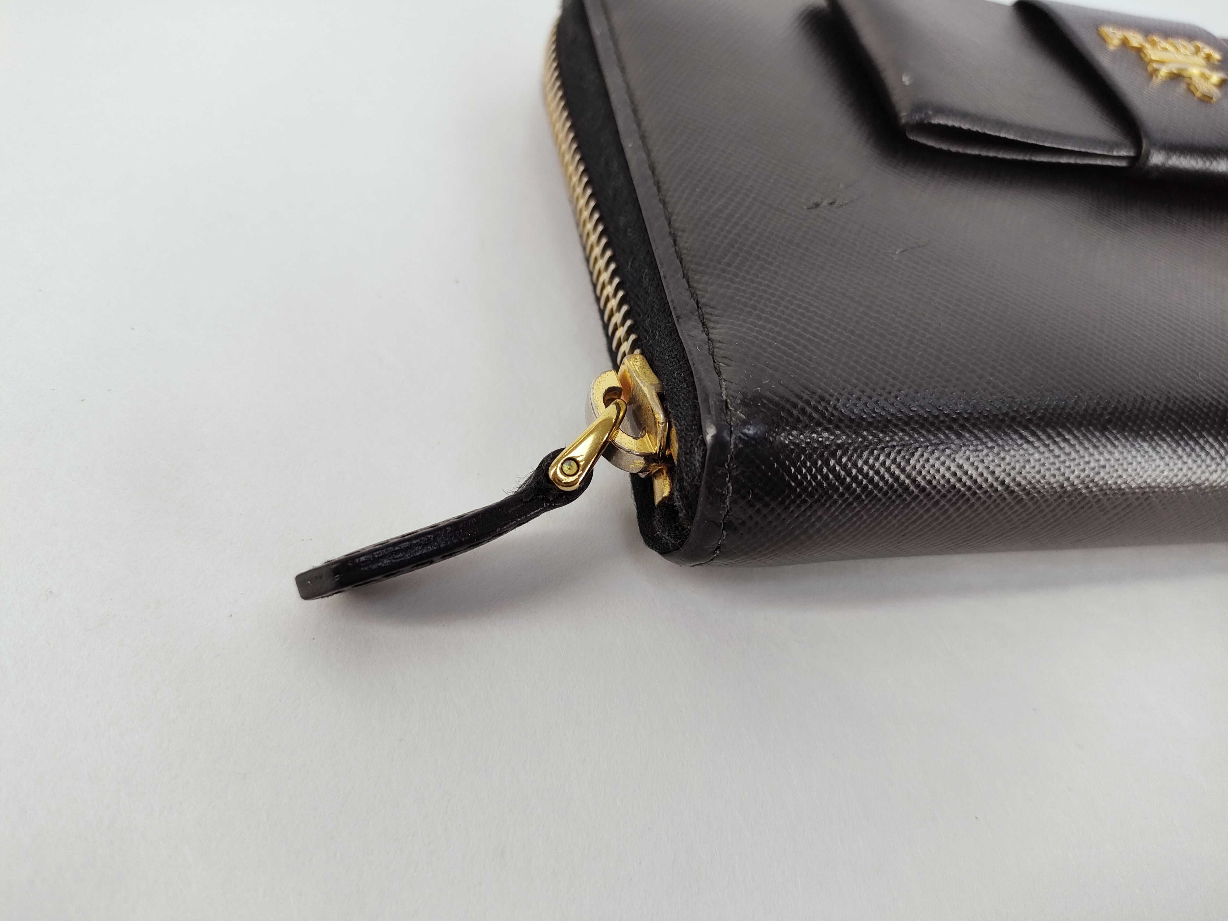 Ribbon-detailed Bi-fold Long Wallet, Saffiano Leather, 1M1132 — view 8